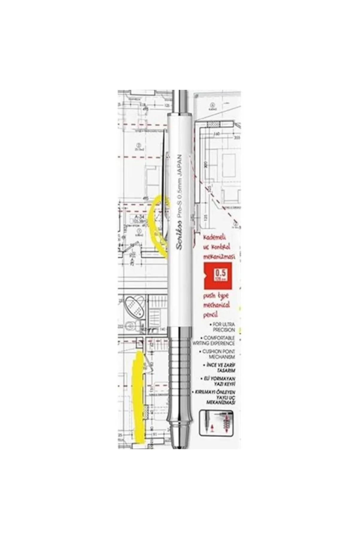 Pros Mekanik Kurşun Kalem Beyaz 0.5 Mm