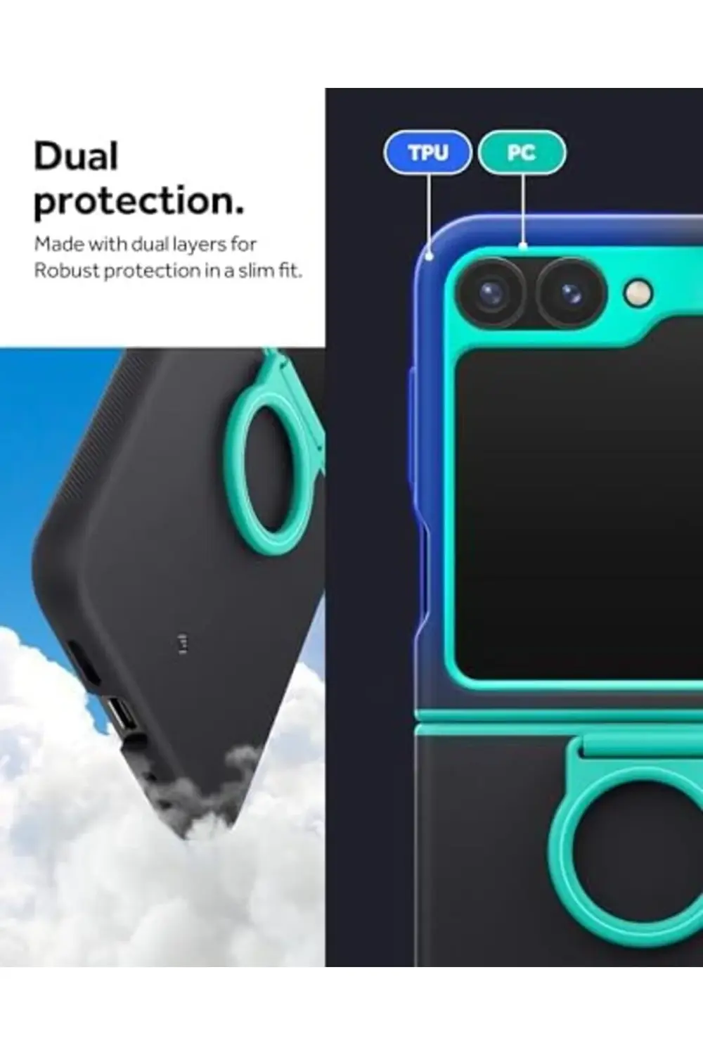 PRStoRe Caseology Galaxy Z Flip 6 Kılıf Nano Pop Prune Charcoal -