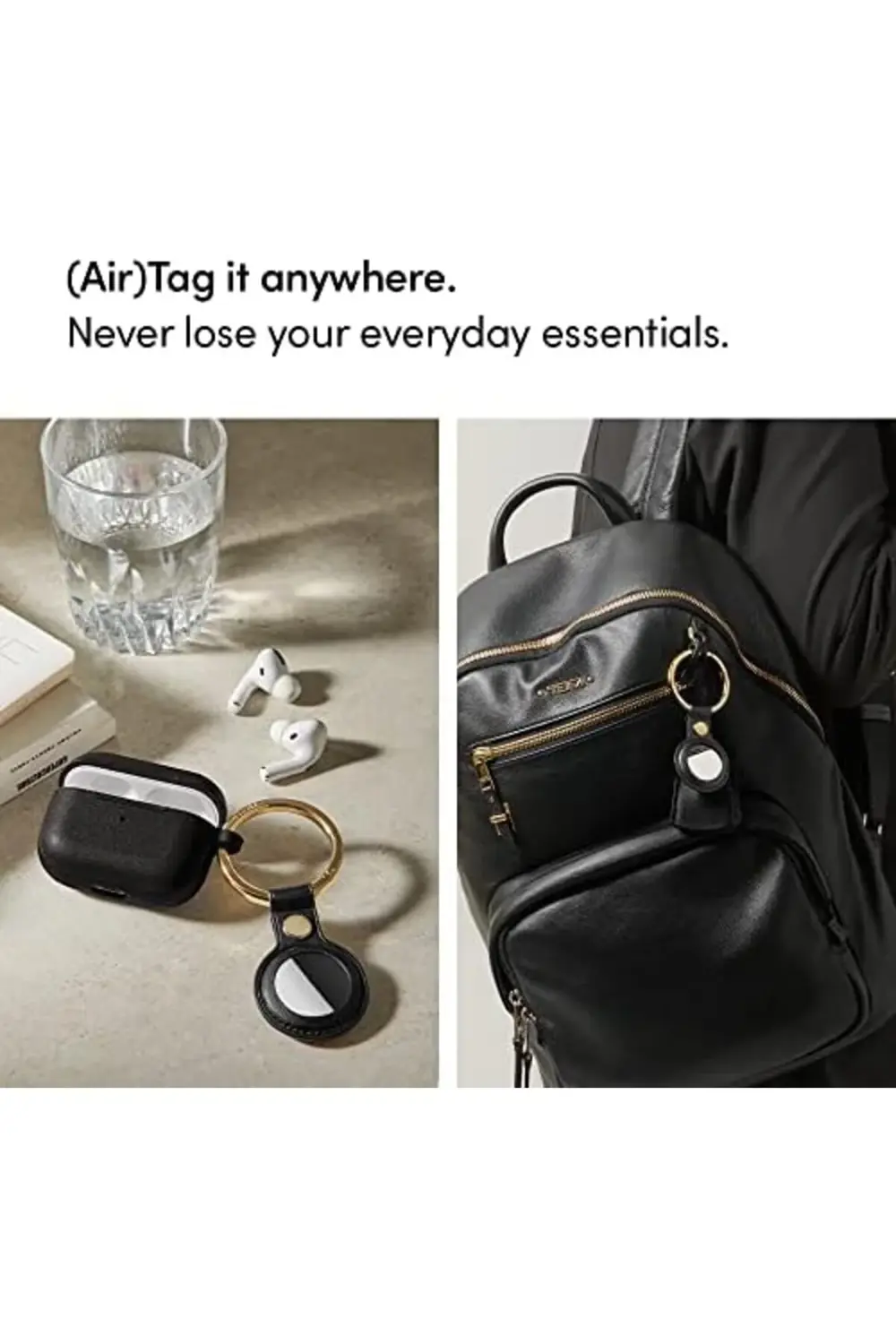 PRStoRe Ciel by CYRILL AirTag Kılıf Basic Leather Black - AMP0183