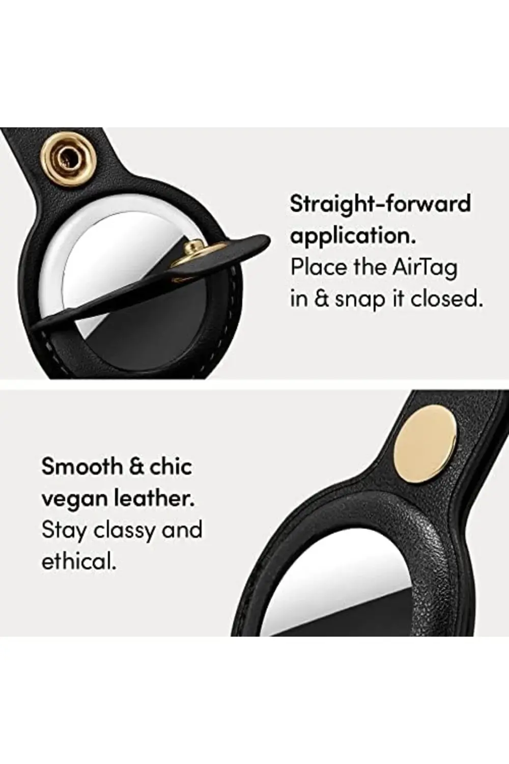 PRStoRe Ciel by CYRILL AirTag Kılıf Basic Leather Black - AMP0183