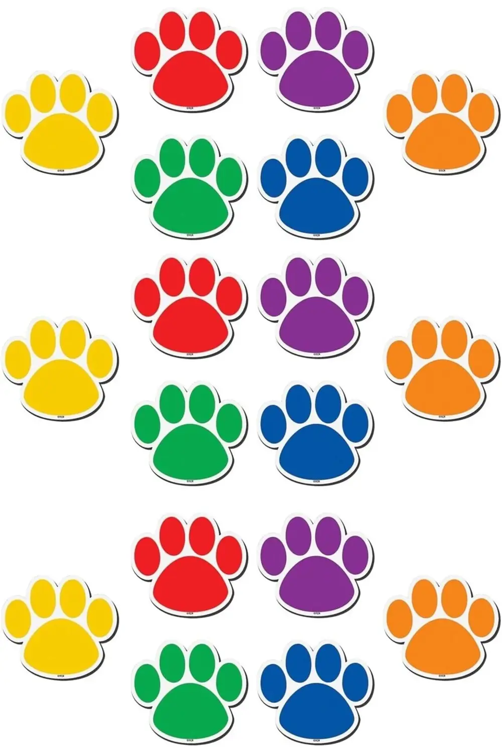 PRStoRe Created Resources Magnetic Accents, Colourful Paw Prints