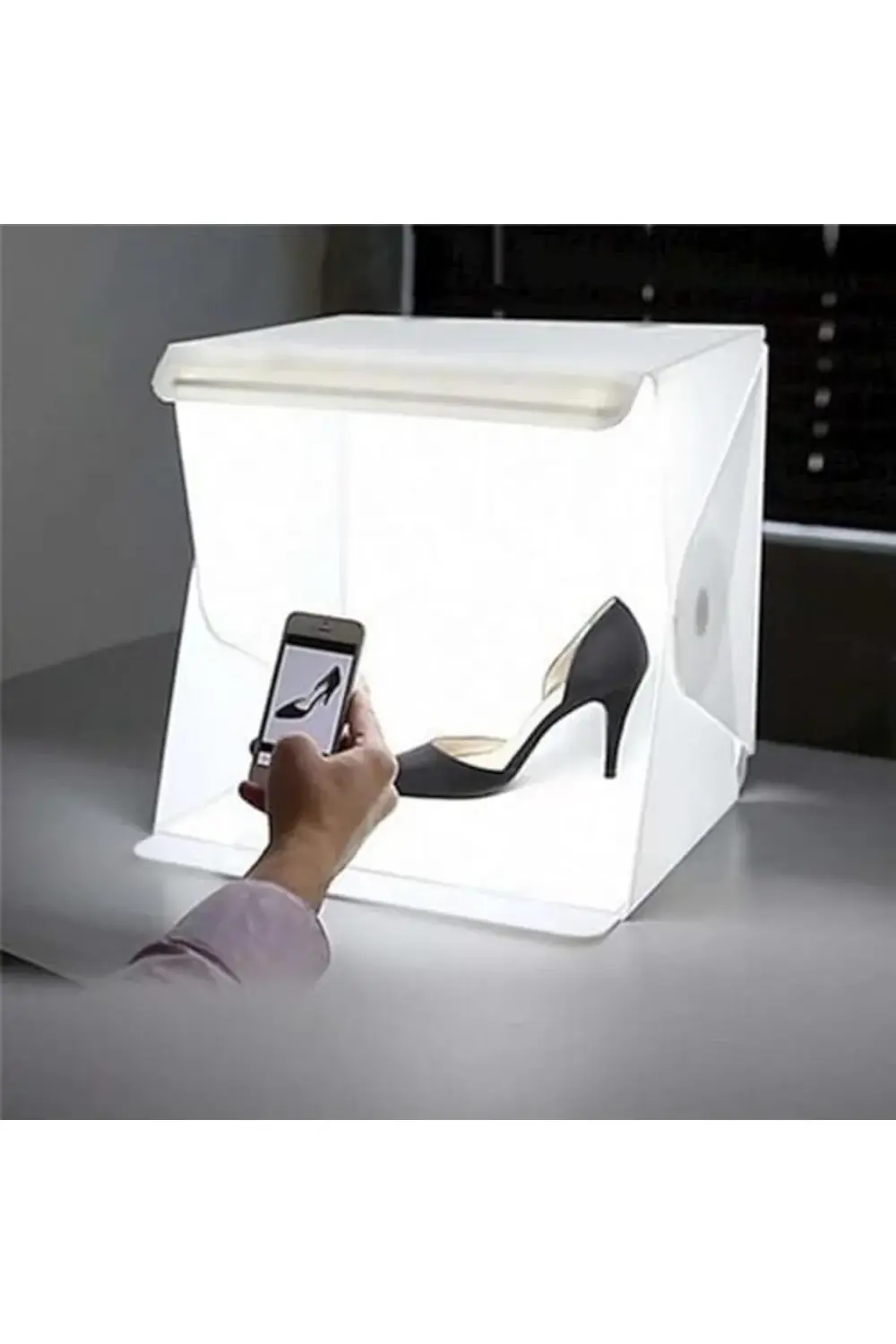 PRStoRe Mini Stüdyo Led Işıklı 20x20 cm Ürün Fotoğraf Çekim Çadır