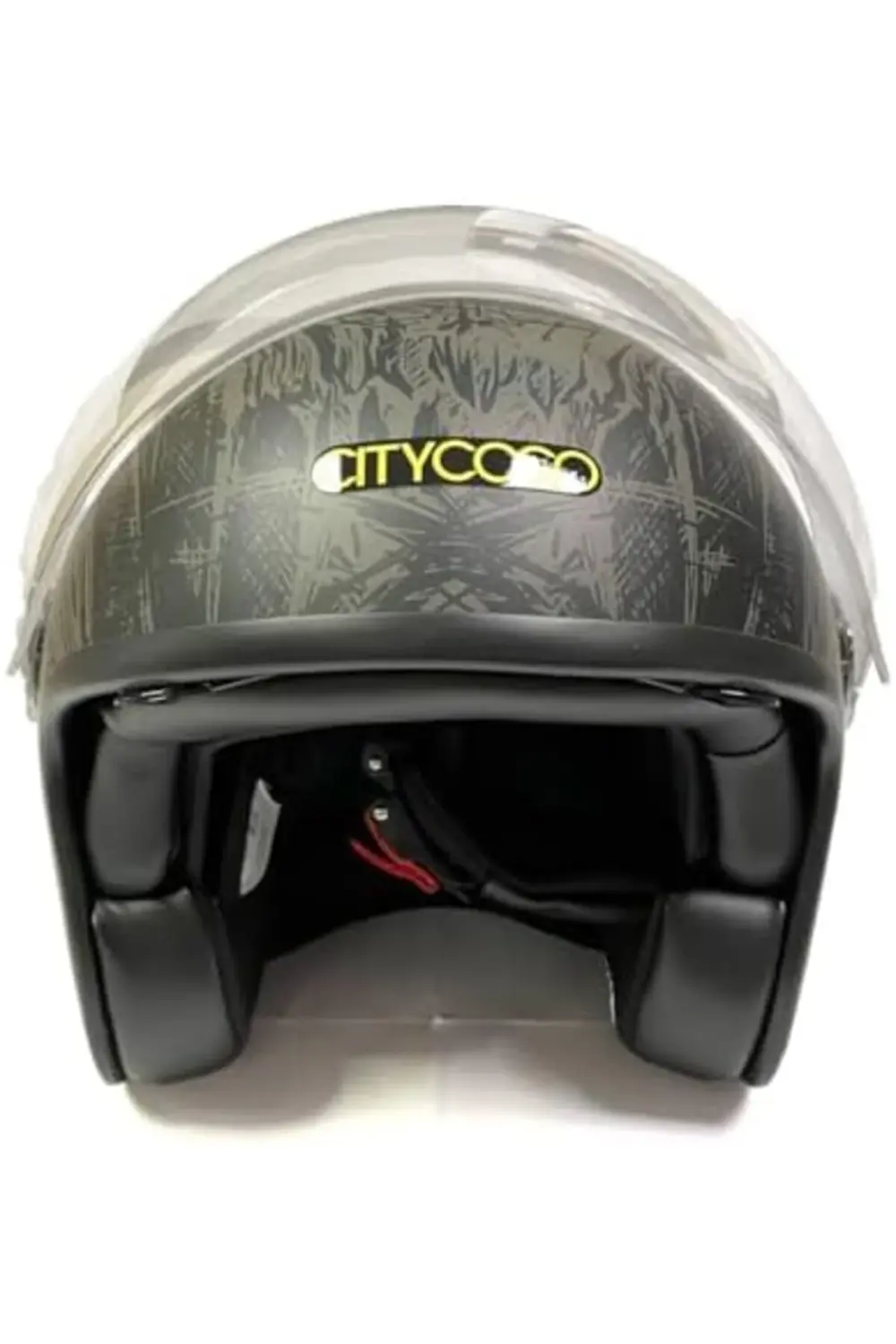 PRStoRe Motosiklet Yarım Kask , Grafiti desenli, Çift Vizörlü, Vi