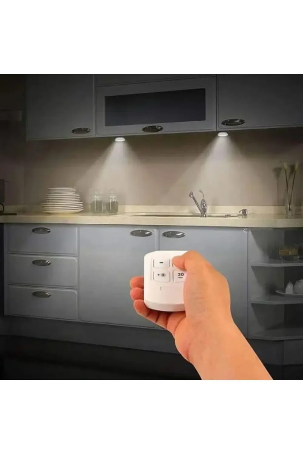 PrStorex H1COB Uzaktan Kumandalı Tekli Spot Lamba Pilli Dolap Alt