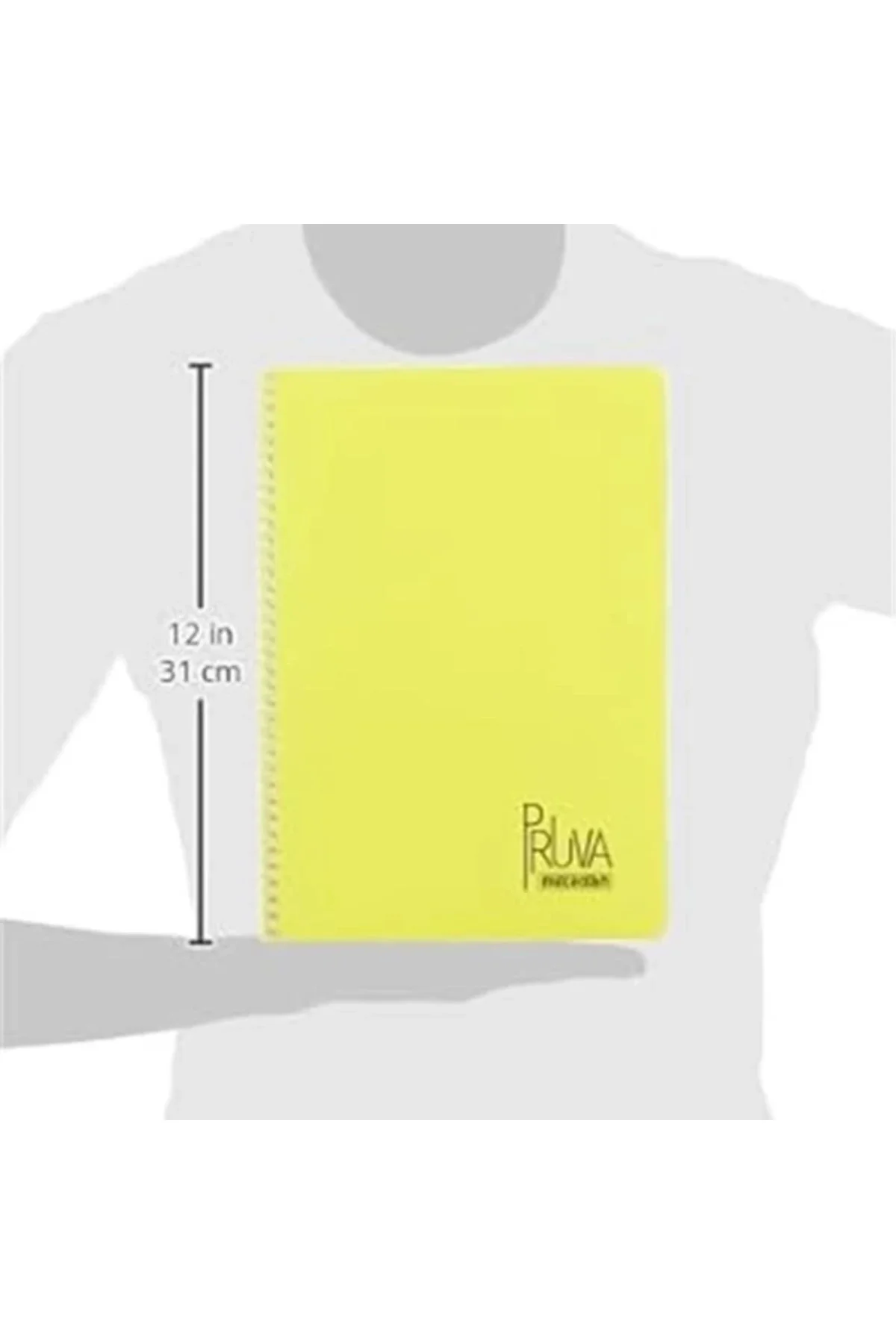 Pruva A4 Pet Spiralli Karton Kapaklı Defter 144 Yaprak Çizgili Sarı