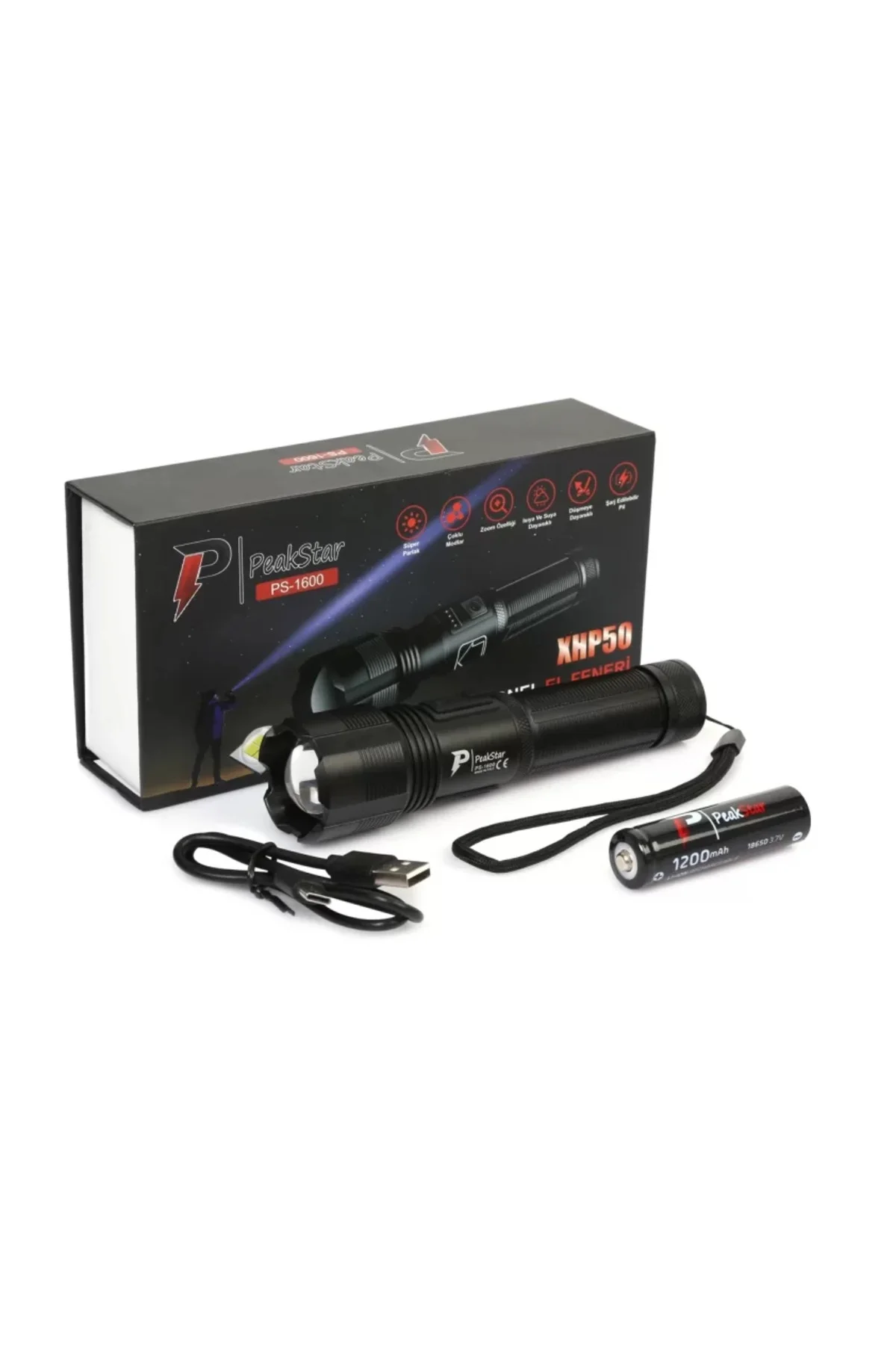 Ps-1600 Süper Parlak Led Zoomlu 5 Mod Su Geçirmez Profesyonel Kam
