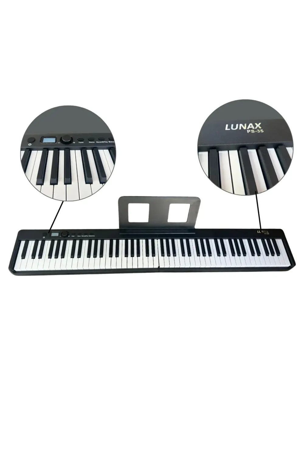 Ps-35 Katlanabilir Dijital Piyano 88 Tuş Siyah (Çanta+Adaptör)