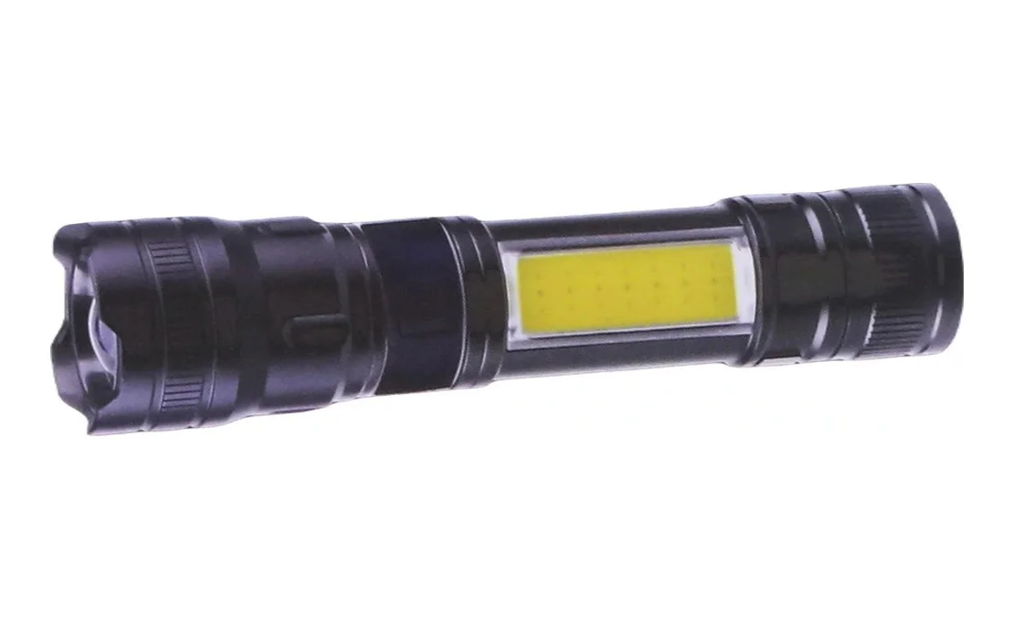 Ps-354 Şarjlı El Feneri Zoomlu, Yan Cob Aydınlatmalı Kırmızı İkaz