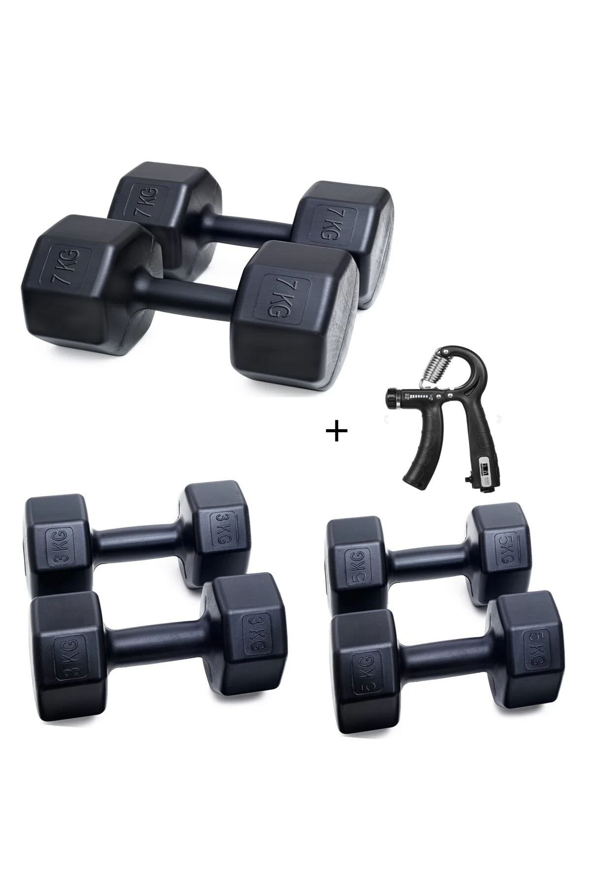 PS SPOR 3 ÇİFT DAMBIL SET 3 KG + 5 KG + 7 KG + AYARLANABİLİR SAYA