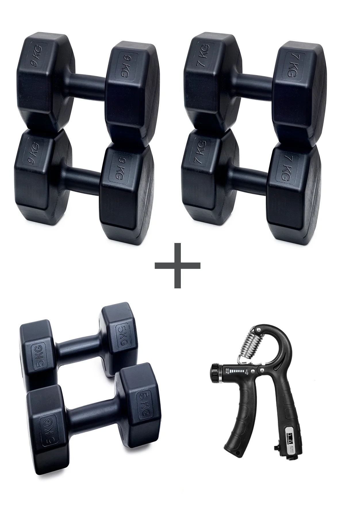 PS SPOR 3 ÇİFT DAMBIL SET 5 KG + 7 KG +9 KG + AYARLANABİLİR SAYAÇ