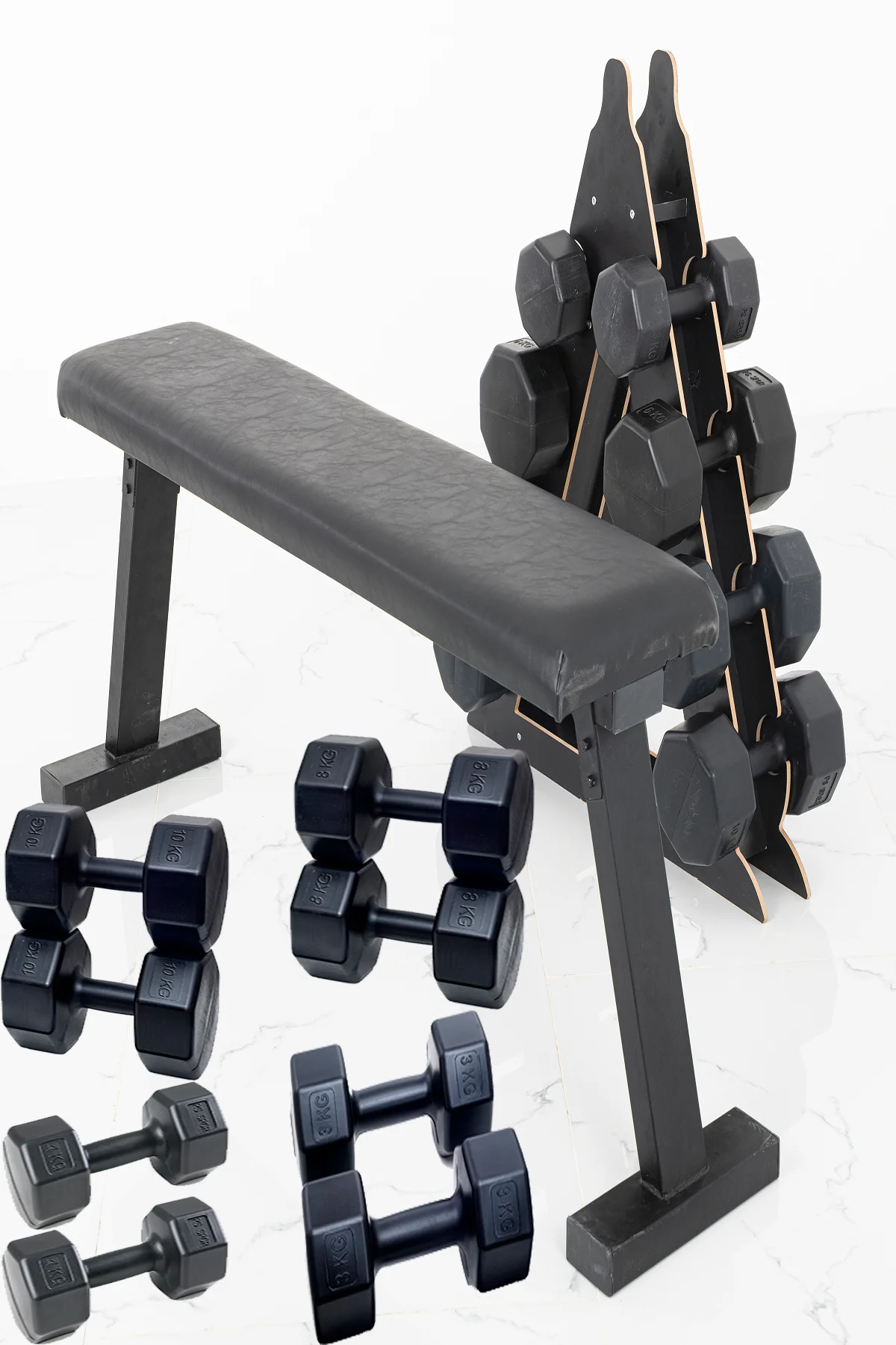 PS SPOR 4 ÇİFT DAMBIL SET 3 KG+6 KG+8 KG+10 KG + KATLANABİLİR AĞI