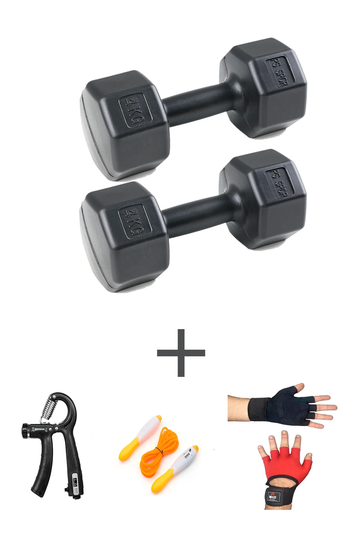Ps Spor 4 Kg Dambıl Set(4KG 2 ADET DAMBIL) Body Eldiven Sayaçlı A