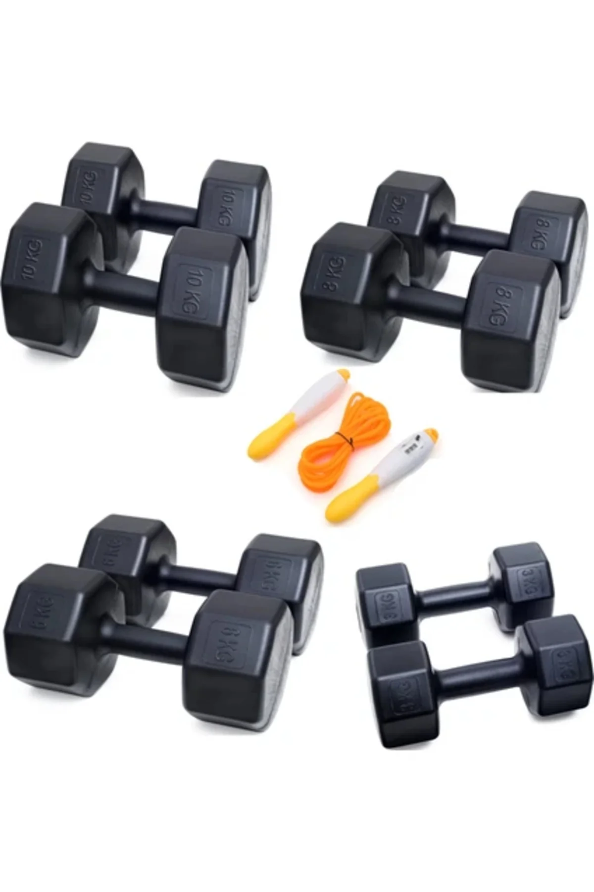 Ps Spor 4 Set Dambıl Sayaçlı Atlama Ipi = 3 kg 2 Ad 6 kg 2 Ad 8 k