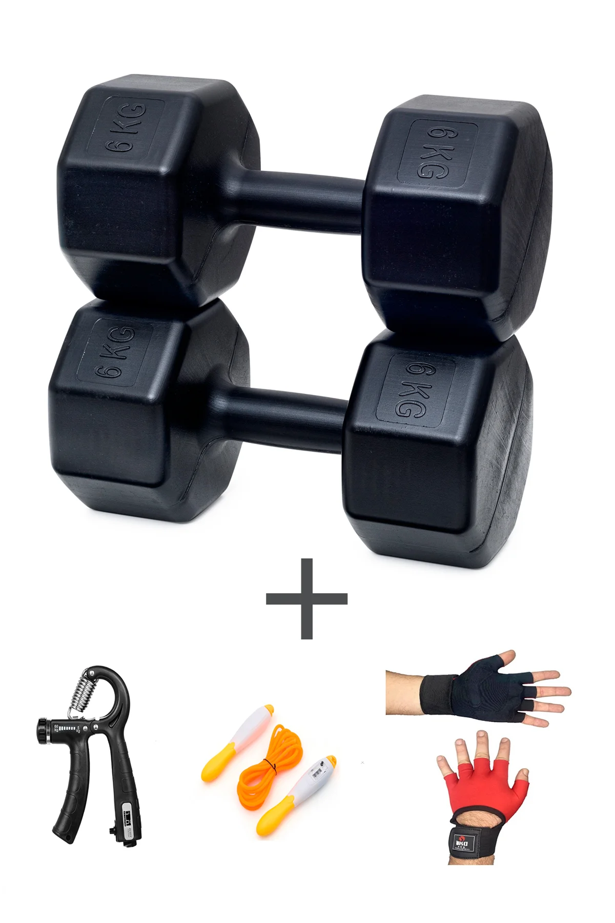 PS SPOR 6 KG DAMBIL SET(6KG 2 ADET DAMBIL) +BODY ELDİVEN SAYAÇLI 