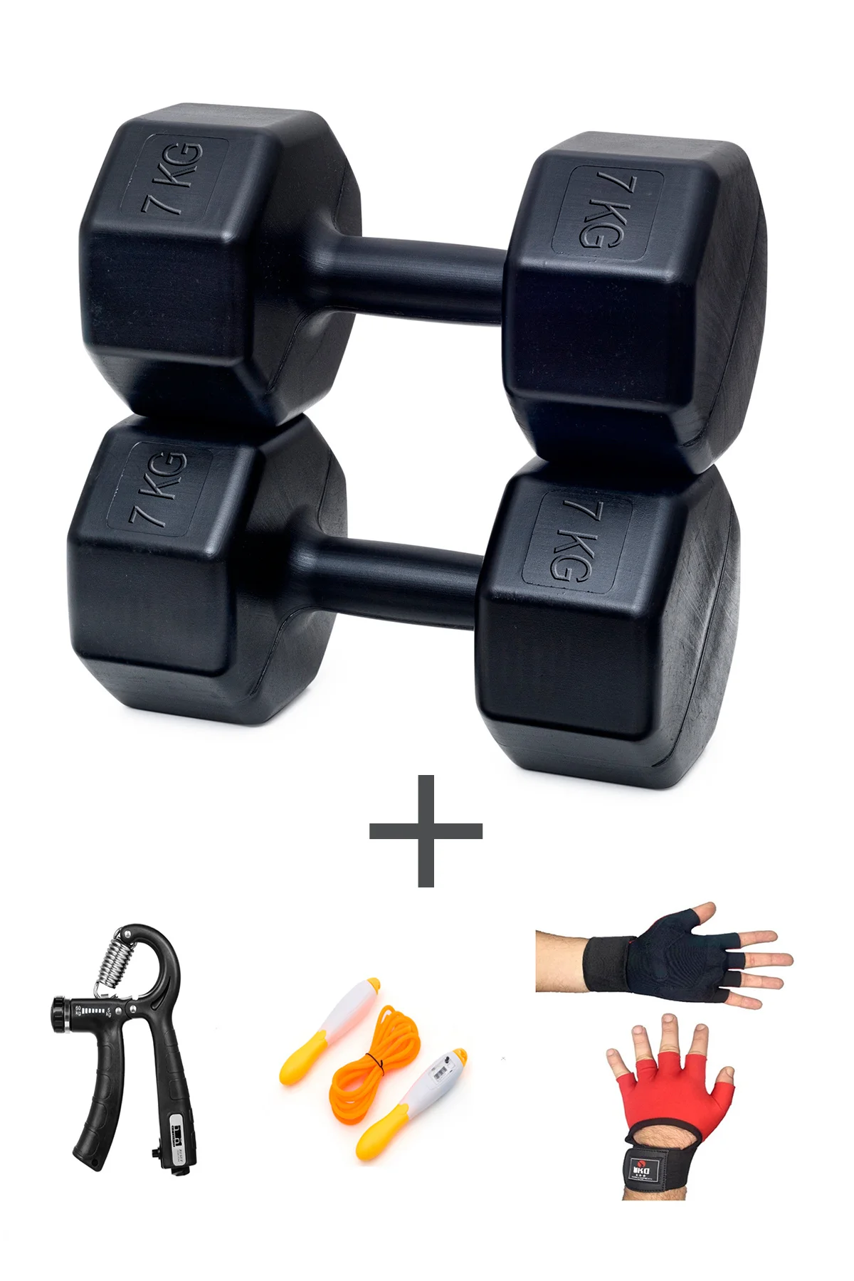 PS SPOR 7 KG DAMBIL SET(7KG 2 ADET DAMBIL) +BODY ELDİVEN SAYAÇLI 