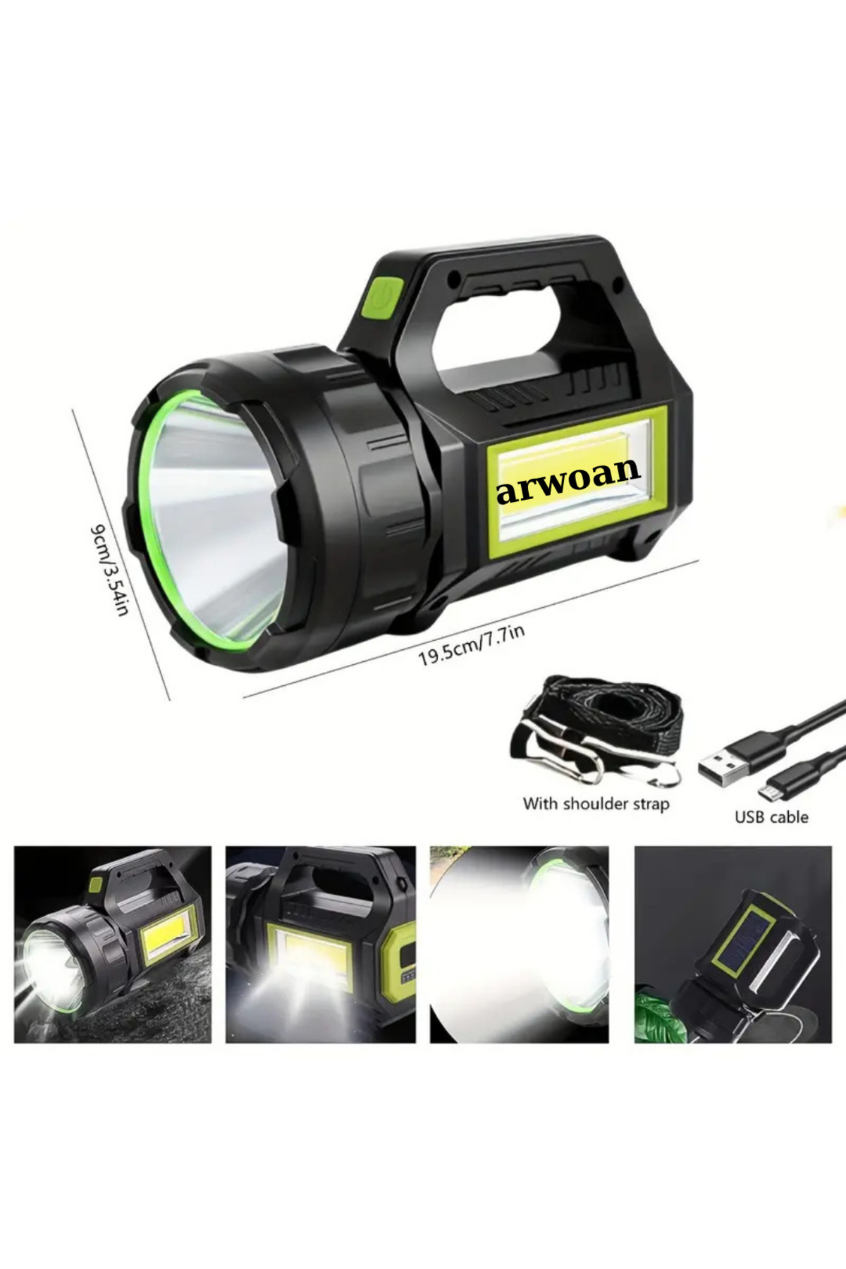 Arwoan Ps-T95 10W Uzun Menzilli Solar Panelli Usb Ultra Güçlü Ledli Şarj