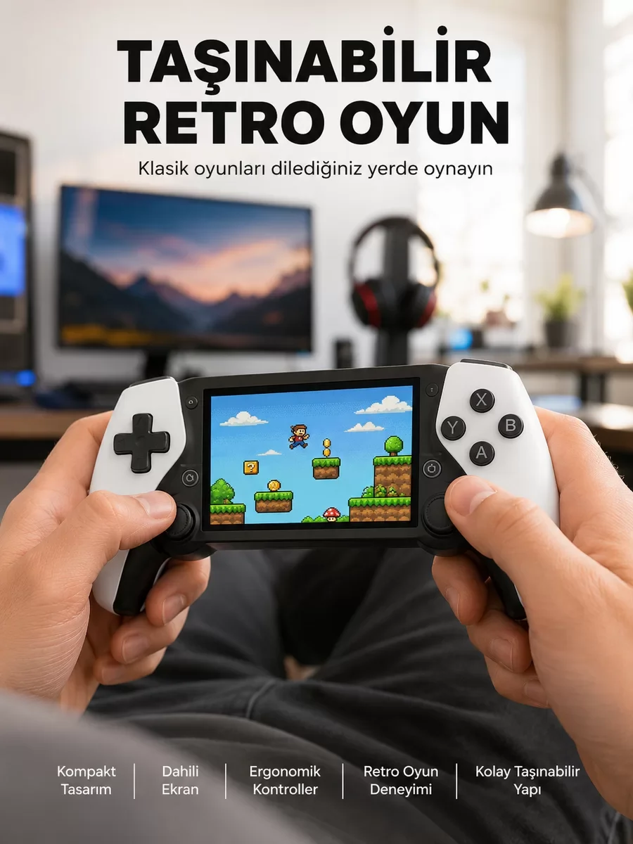 PS1 GBA NES Retro Oyun Cihazı - Yeni Nesil 64GB Hafızalı 4.3" Ekran
