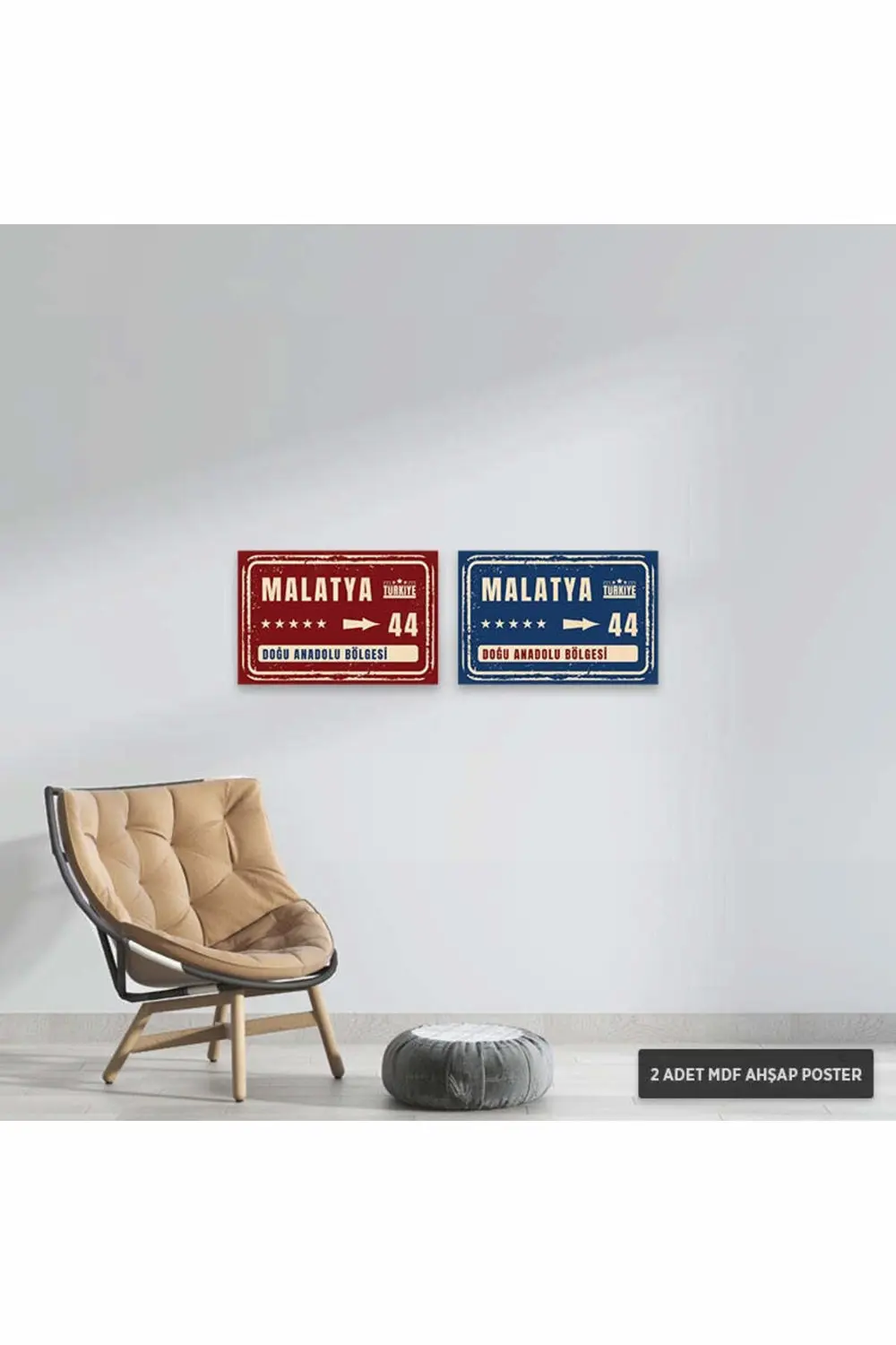 PS1083 - Malatya Şehir Tabelası Retro Mdf Ahşap Poster Set (2 Ade