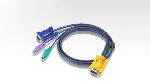 PS/2 KVM (Keyboard/Video Monitor/Mouse) Switch İçin Kablo, 3 metr