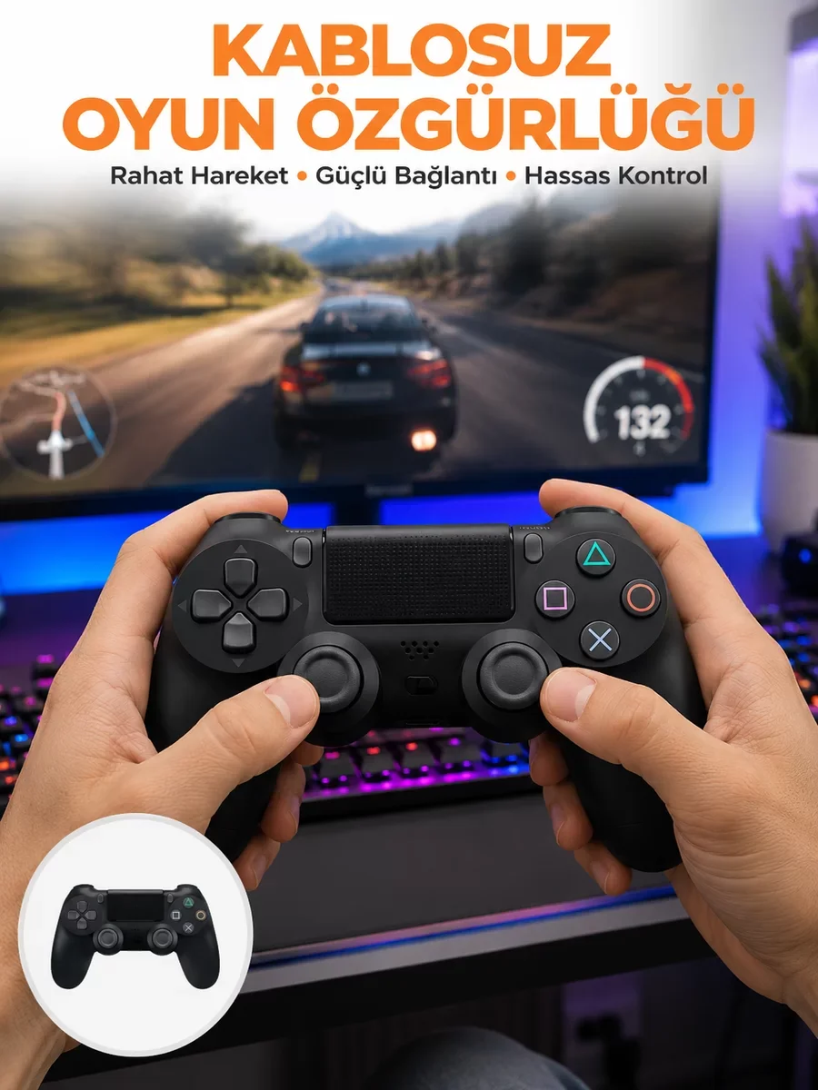 PS4 Kablosuz Oyun Kolu: Gerçekçi Titreşimli Yeni Nesil Kontrolcü