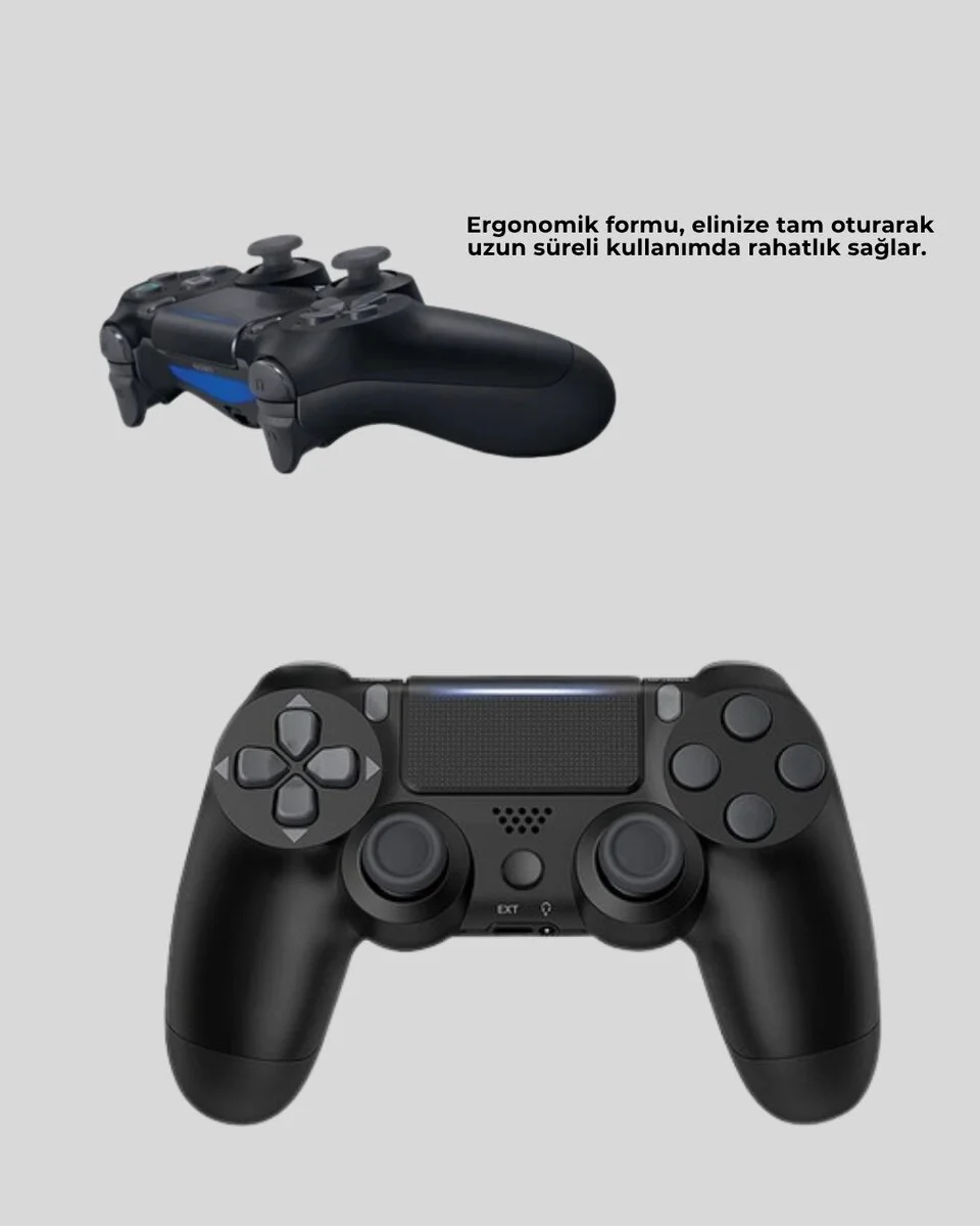 PS4 Kablosuz Oyun Kolu Gecikmesiz Bağlantılı Ergonomik Tasarımlı