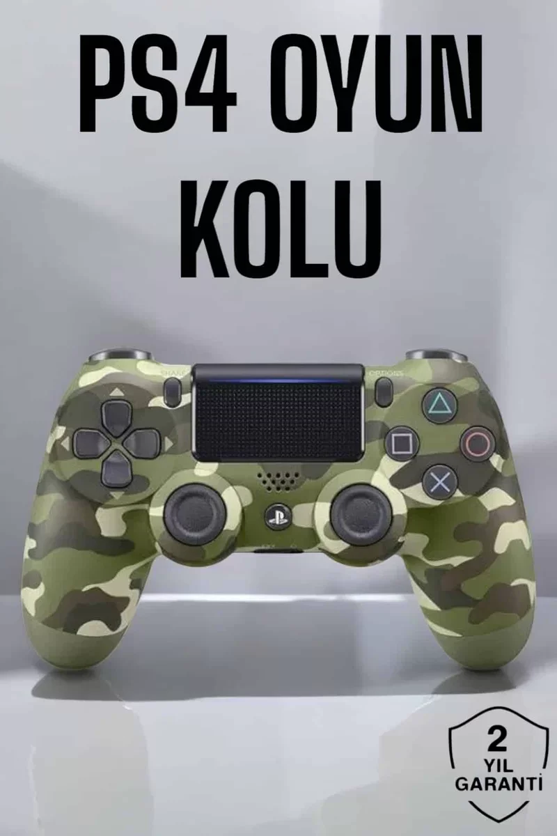 PS4 Kablosuz Oyun Kolu Kamuflaj Desenli Joystick - Bluetooth & Ergonomik Tasarım