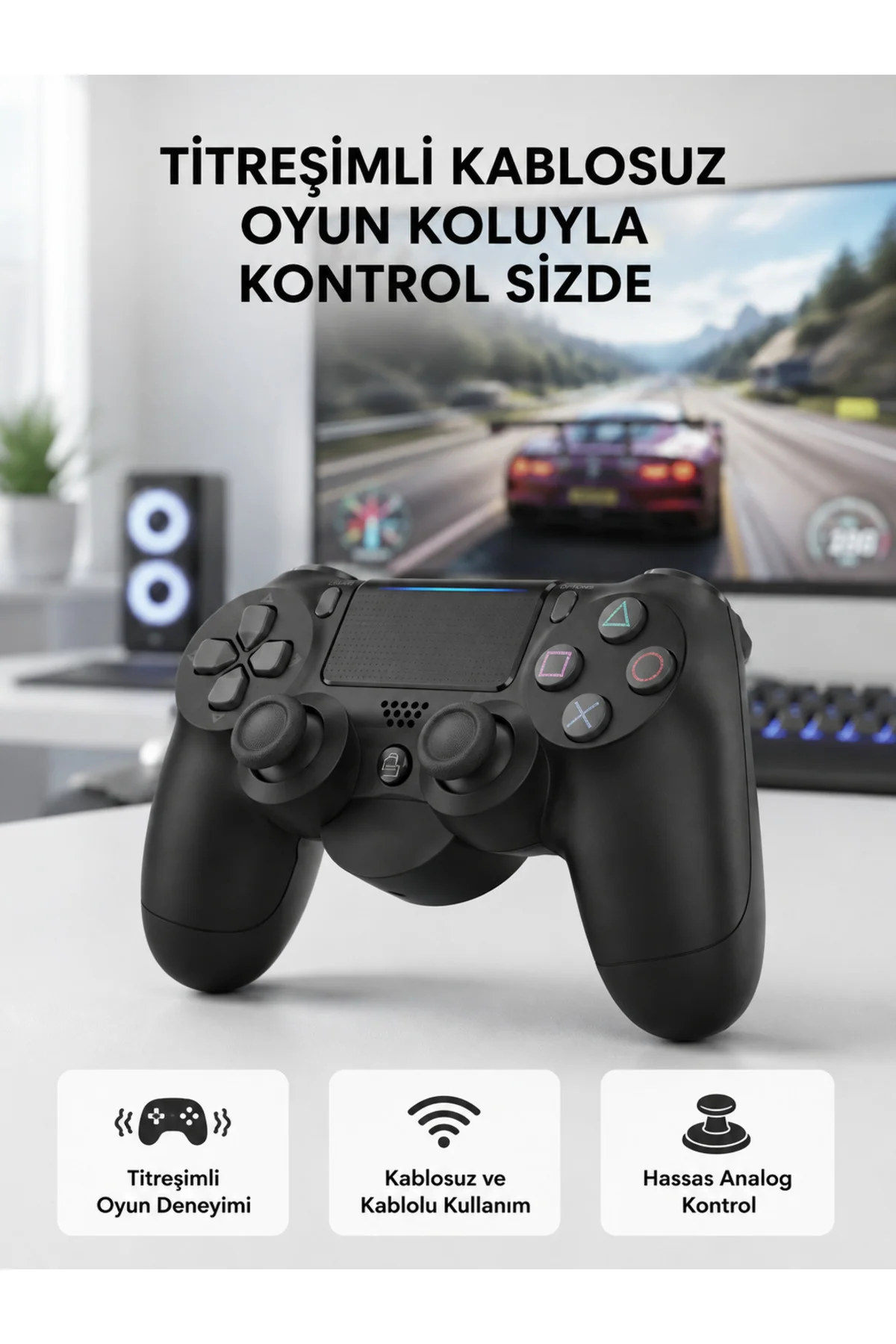 Ps4 Kablosuz Oyun Kolu V2 – Bluetooth Bağlantılı, Titreşimli, Pc Ve Mobil Uyumlu Ps4 Kablosuz Oyun Kolu V2 – Bluetooth Bağlantılı, Titreşimli, Pc Ve Mobil Uyumlu