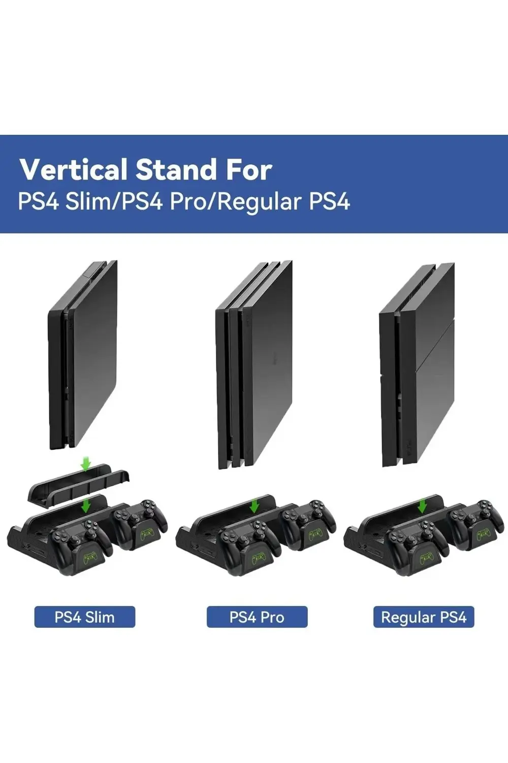PS4 Slim 3 Fanlı Soğutucu Stand + Çift Şarj Dock – TP4-882C