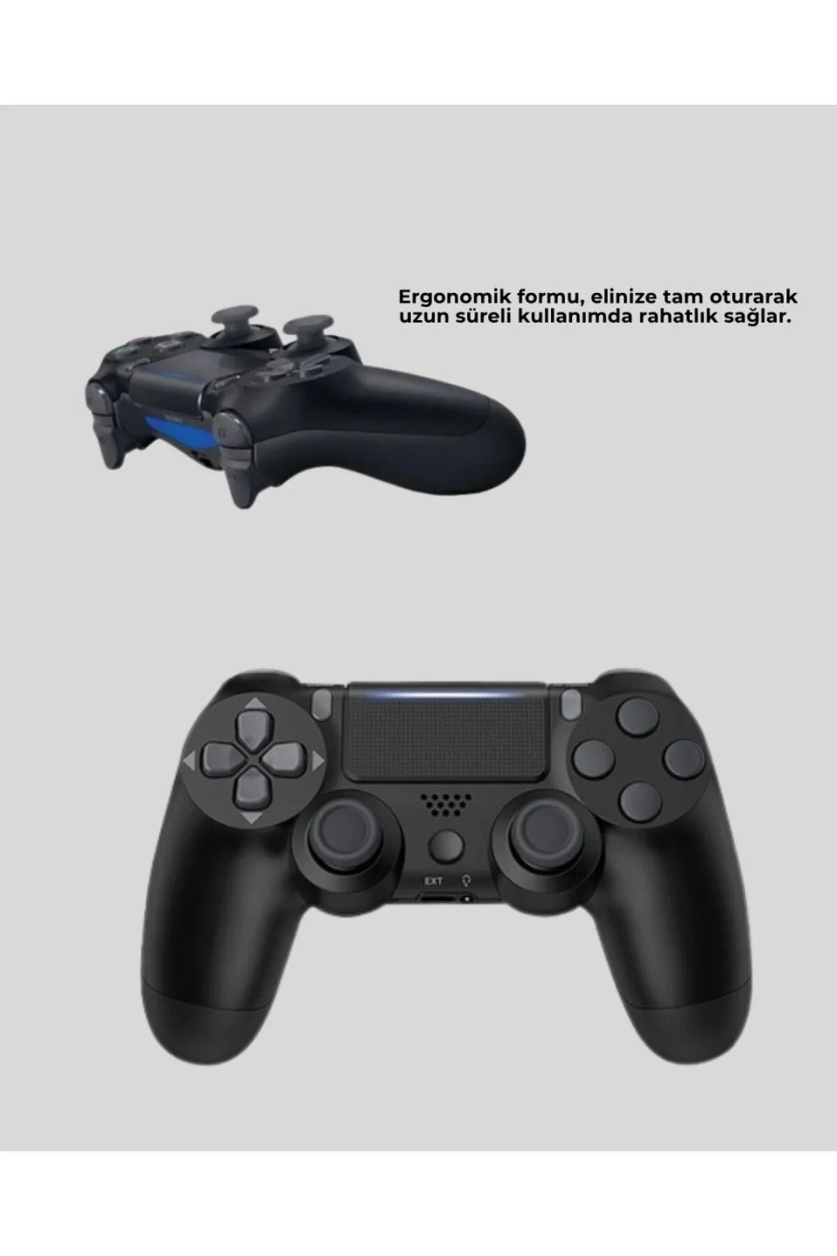 Ps4 Uyumlu Kablosuz Oyun Kolu Ergonomik Çift Titreşimli