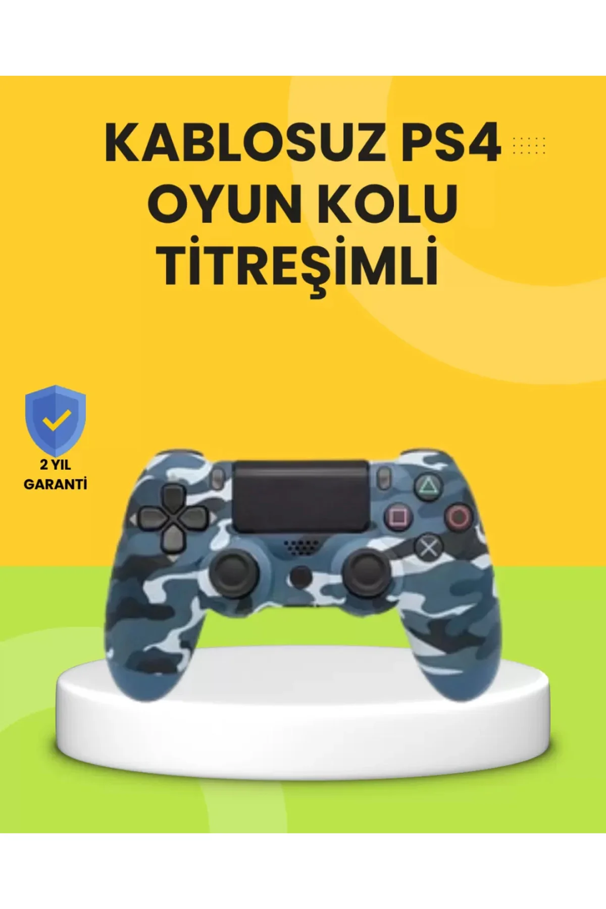 PS4 Uyumlu Kablosuz Oyun Kolu Ergonomik Çift Titreşimli