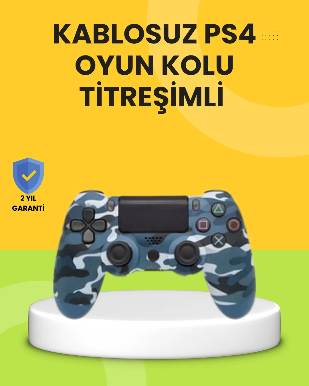 PS4 Uyumlu Kablosuz Oyun Kolu Ergonomik Çift Titreşimli PS4 Uyumlu Kablosuz Oyun Kolu Ergonomik Çift Titreşimli