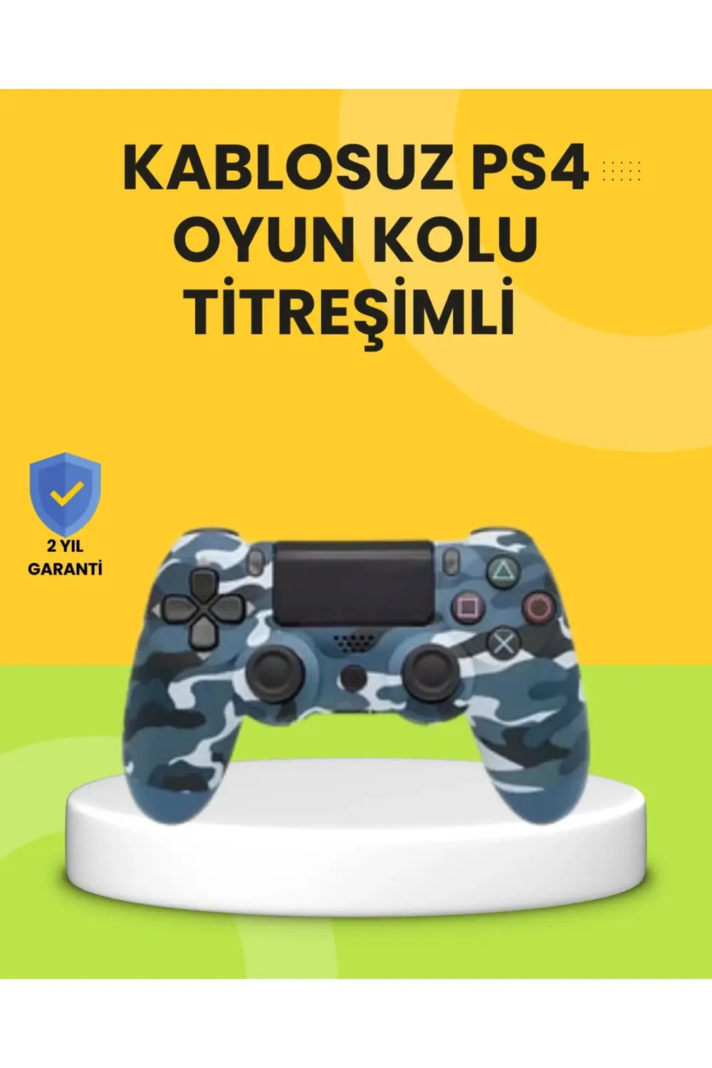 PS4 Uyumlu Kablosuz Oyun Kolu Ergonomik Çift Titreşimli