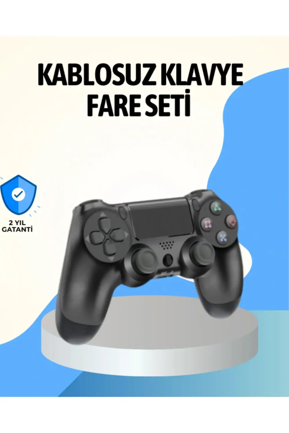 PS4 Uyumlu Kablosuz Oyun Kolu Ergonomik Çift Titreşimli