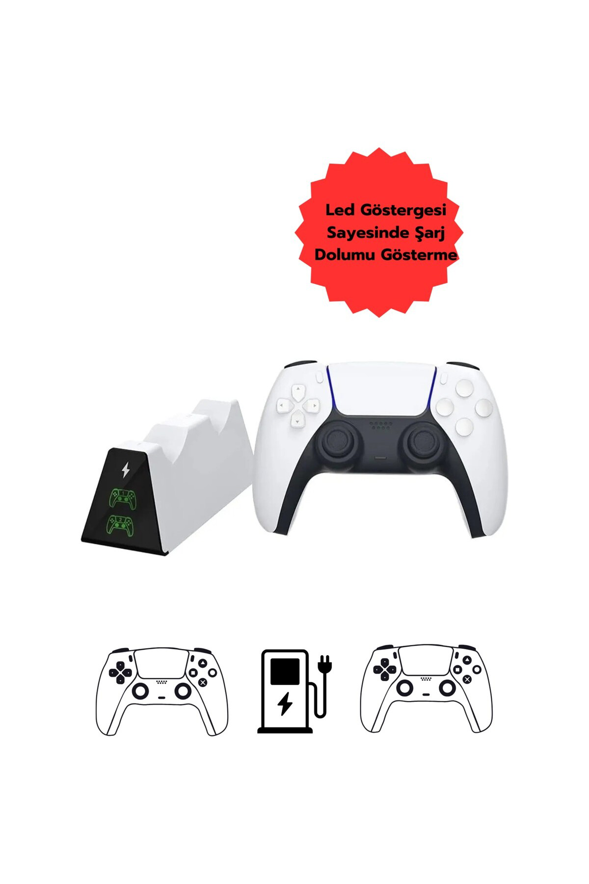 Hepu Ps5 Dualsense Kablosuz Oyun Kolu Şarj Standı – Çiftli / Hızlı Şar Hepu Ps5 Dualsense Kablosuz Oyun Kolu Şarj Standı – Çiftli / Hızlı Şar