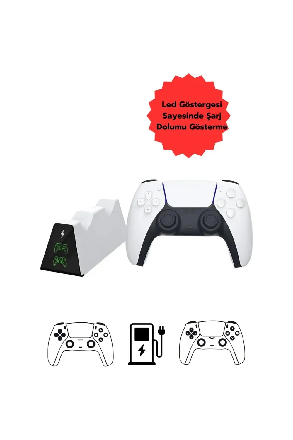 Hepu Ps5 Dualsense Kablosuz Oyun Kolu Şarj Standı – Çiftli / Hızlı Şar Hepu Ps5 Dualsense Kablosuz Oyun Kolu Şarj Standı – Çiftli / Hızlı Şar