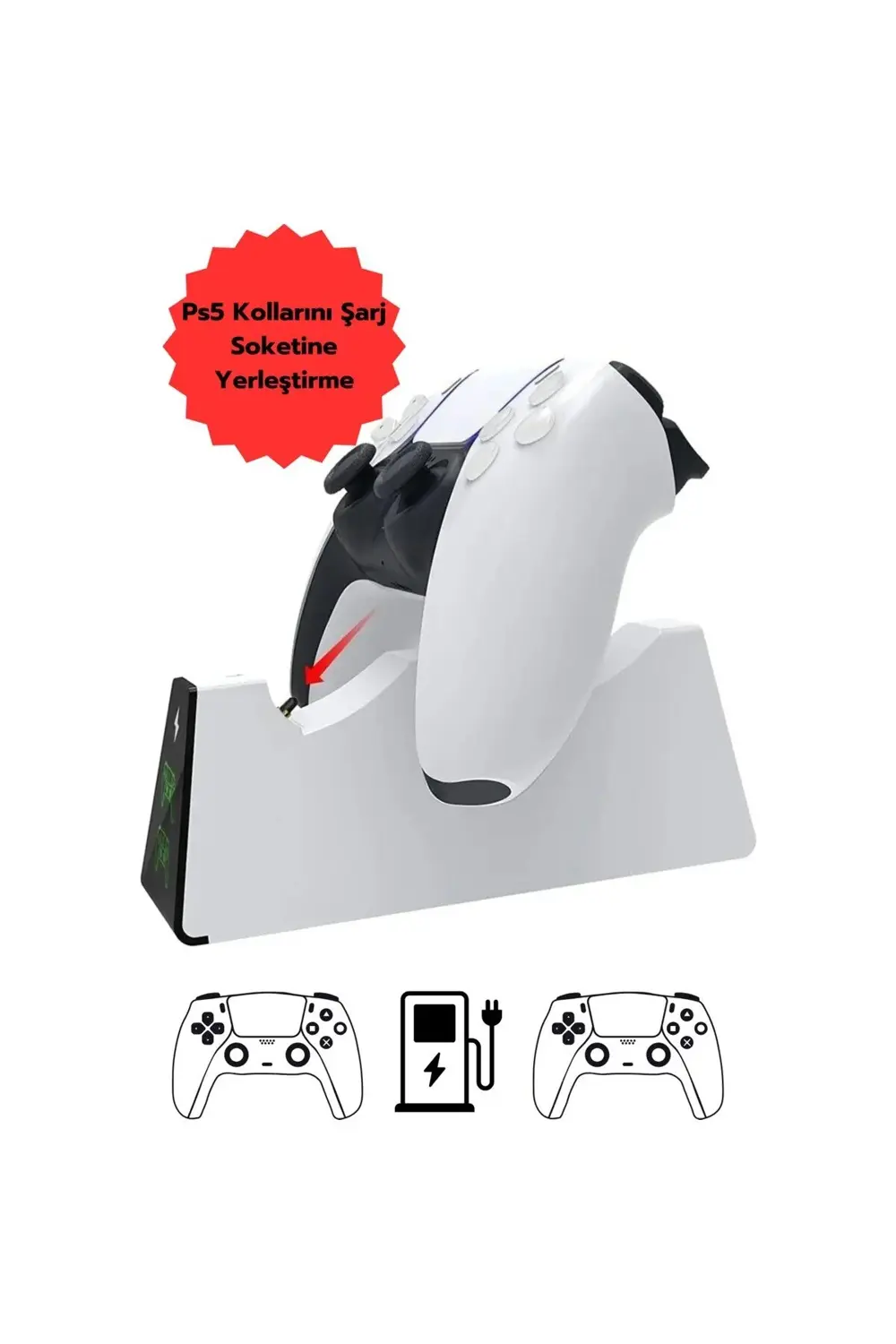 Hepu Ps5 Dualsense Kablosuz Oyun Kolu Şarj Standı – Çiftli / Hızlı Şar Hepu Ps5 Dualsense Kablosuz Oyun Kolu Şarj Standı – Çiftli / Hızlı Şar
