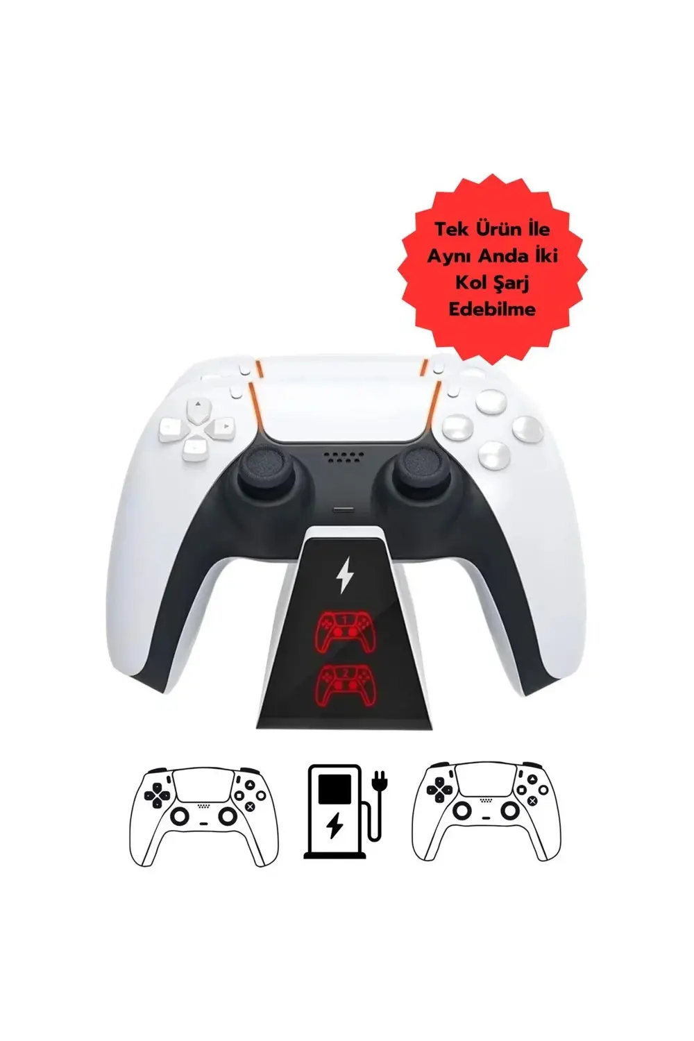 Hepu Ps5 Dualsense Kablosuz Oyun Kolu Şarj Standı – Çiftli / Hızlı Şar Hepu Ps5 Dualsense Kablosuz Oyun Kolu Şarj Standı – Çiftli / Hızlı Şar
