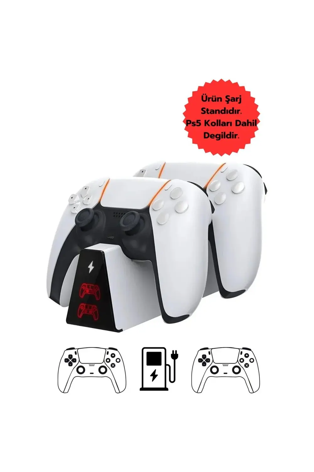 Hepu Ps5 Dualsense Kablosuz Oyun Kolu Şarj Standı – Çiftli / Hızlı Şar Hepu Ps5 Dualsense Kablosuz Oyun Kolu Şarj Standı – Çiftli / Hızlı Şar
