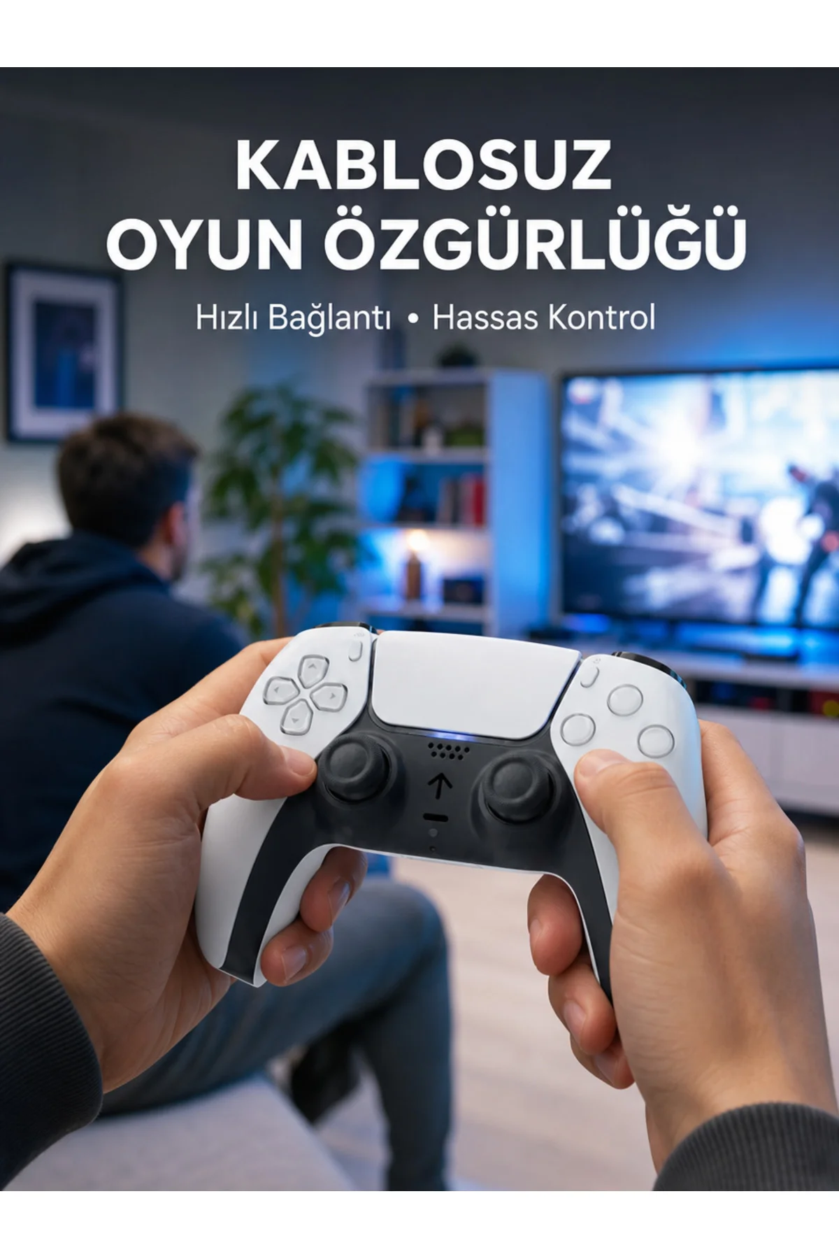 PS5 Uyumlu Kablosuz Oyun Kolu Sessiz Tuşlar ve Güçlü Yeni Nesil