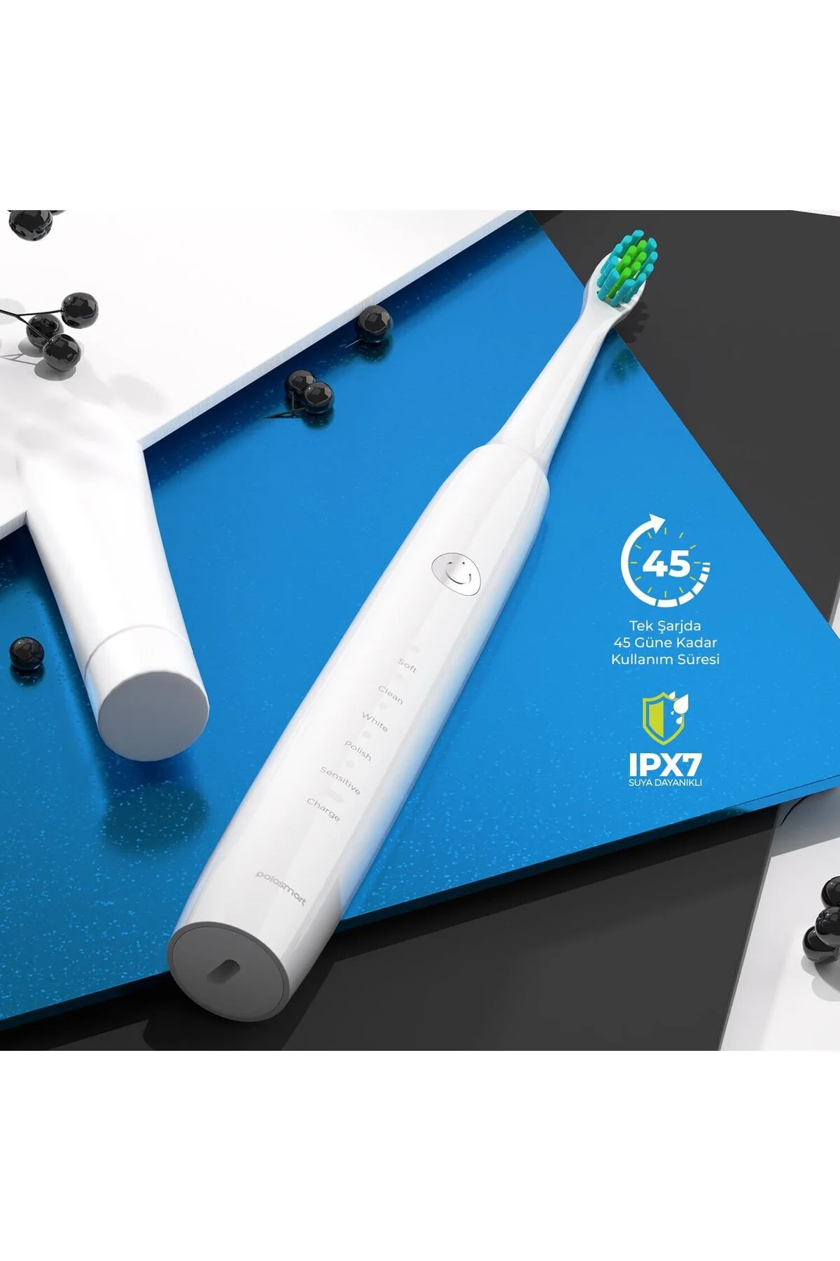PSC75 Şarjlı Diş Fırçası — 500 mAh, IPX7 Waterproof, 5 Farklı Fır