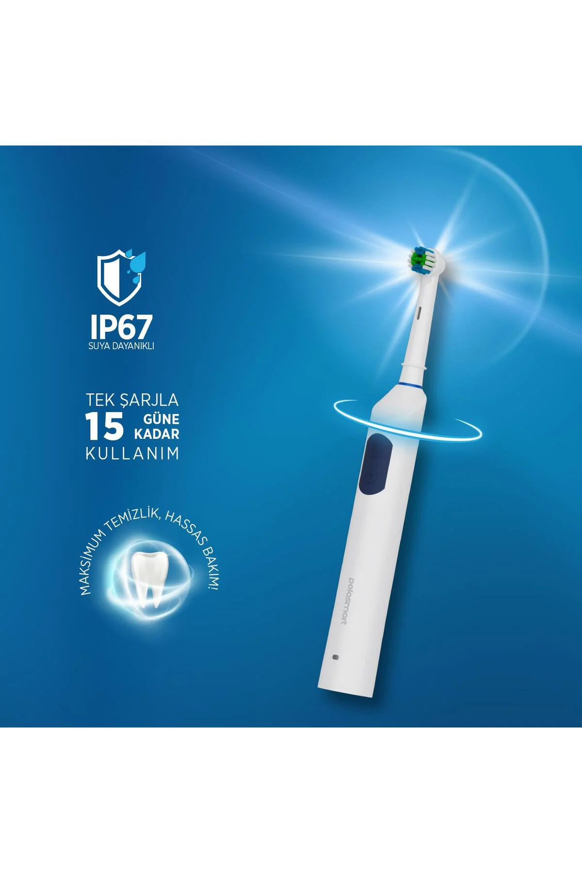 PSC82 Şarjlı 5 Modlu IP67 Suya Dayanıklı Diş Fırçası Navy