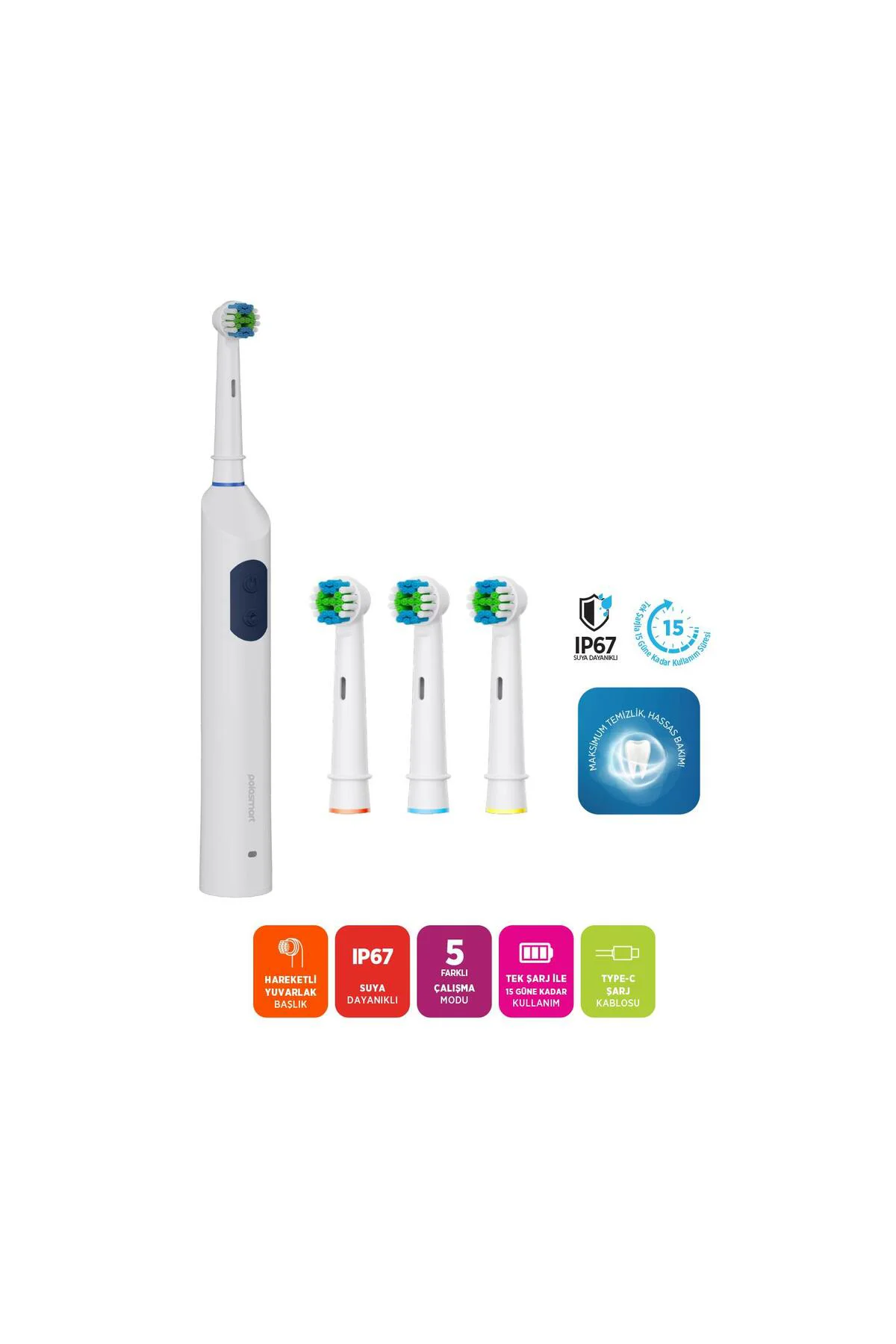 PSC82 Şarjlı 5 Modlu IP67 Suya Dayanıklı Diş Fırçası Navy