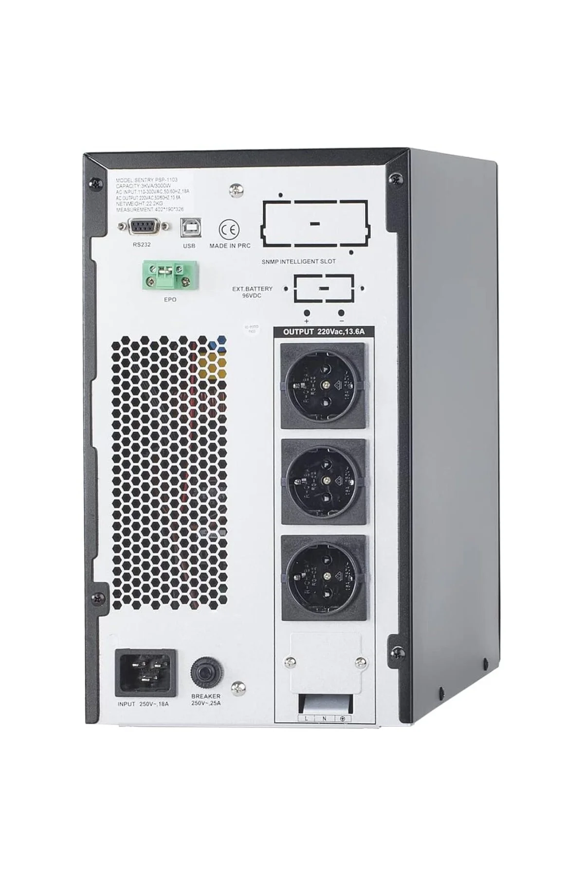 PSP-1103 3000VA 3000W 3KVA Online Ups Kesintisiz Güç Kaynağı (6 * 12V 9Ah Akülü)