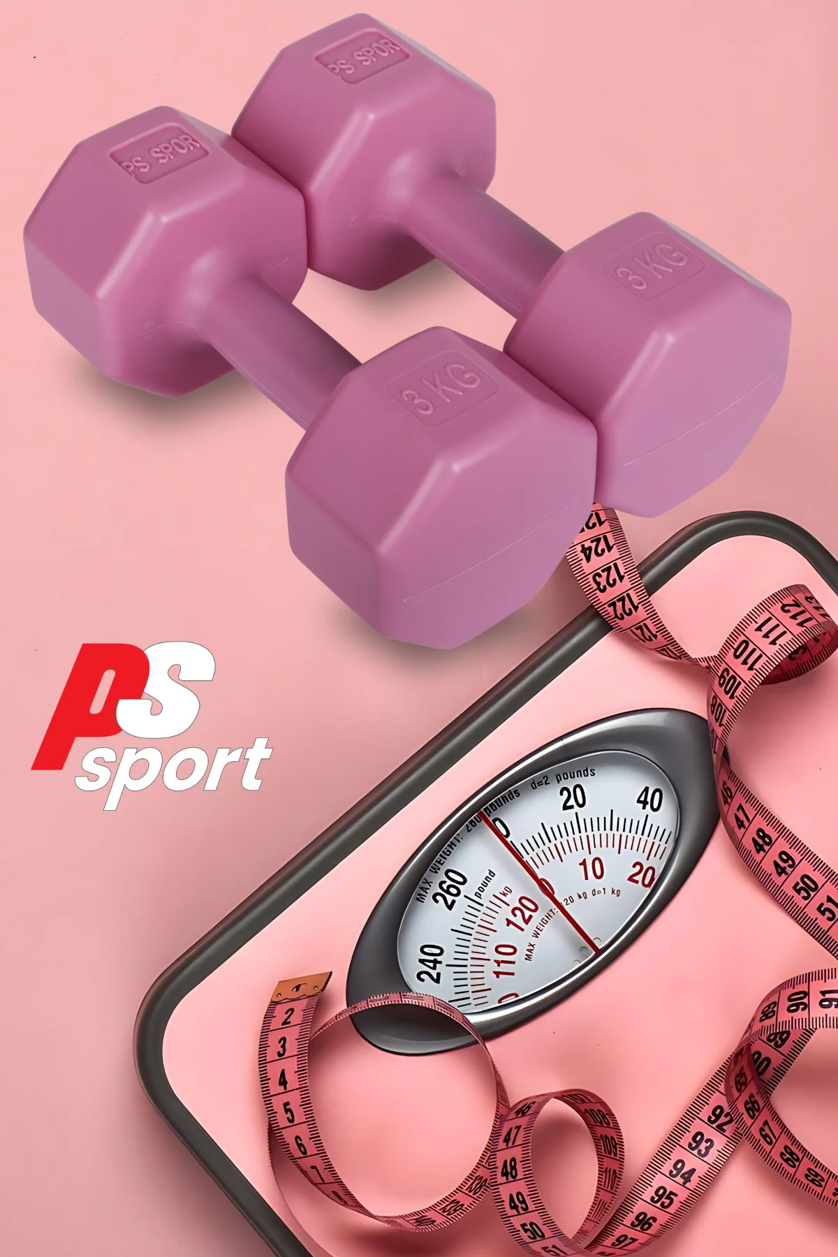 PSSPOR 2 X 3 PEMBE RENK DAMBIL SET + SAYAÇLI VE AYARLANABİLİR EL 