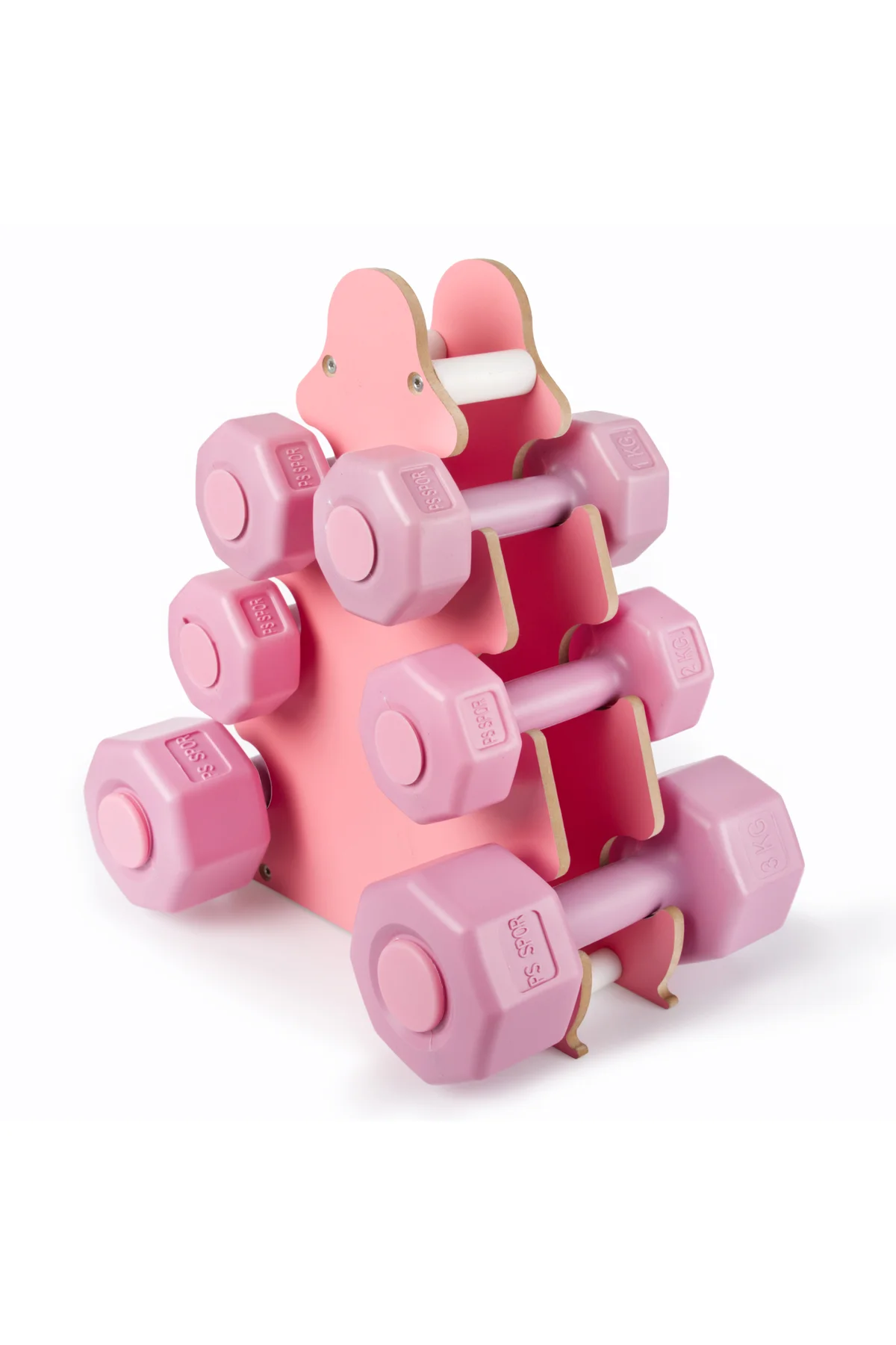 PSSPOR 3 Set Pembe Renk Dambıl Seti + Stand ( 2 Adet 1KG - 2 Adet