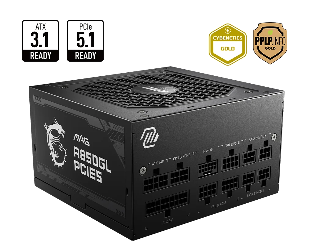 PSU MAG A850GL PCIE5 850W 80+ GOLD FULL MODULAR POWER SUPPLY PSU MAG A850GL PCIE5 850W 80+ GOLD FULL MODULAR POWER SUPPLY