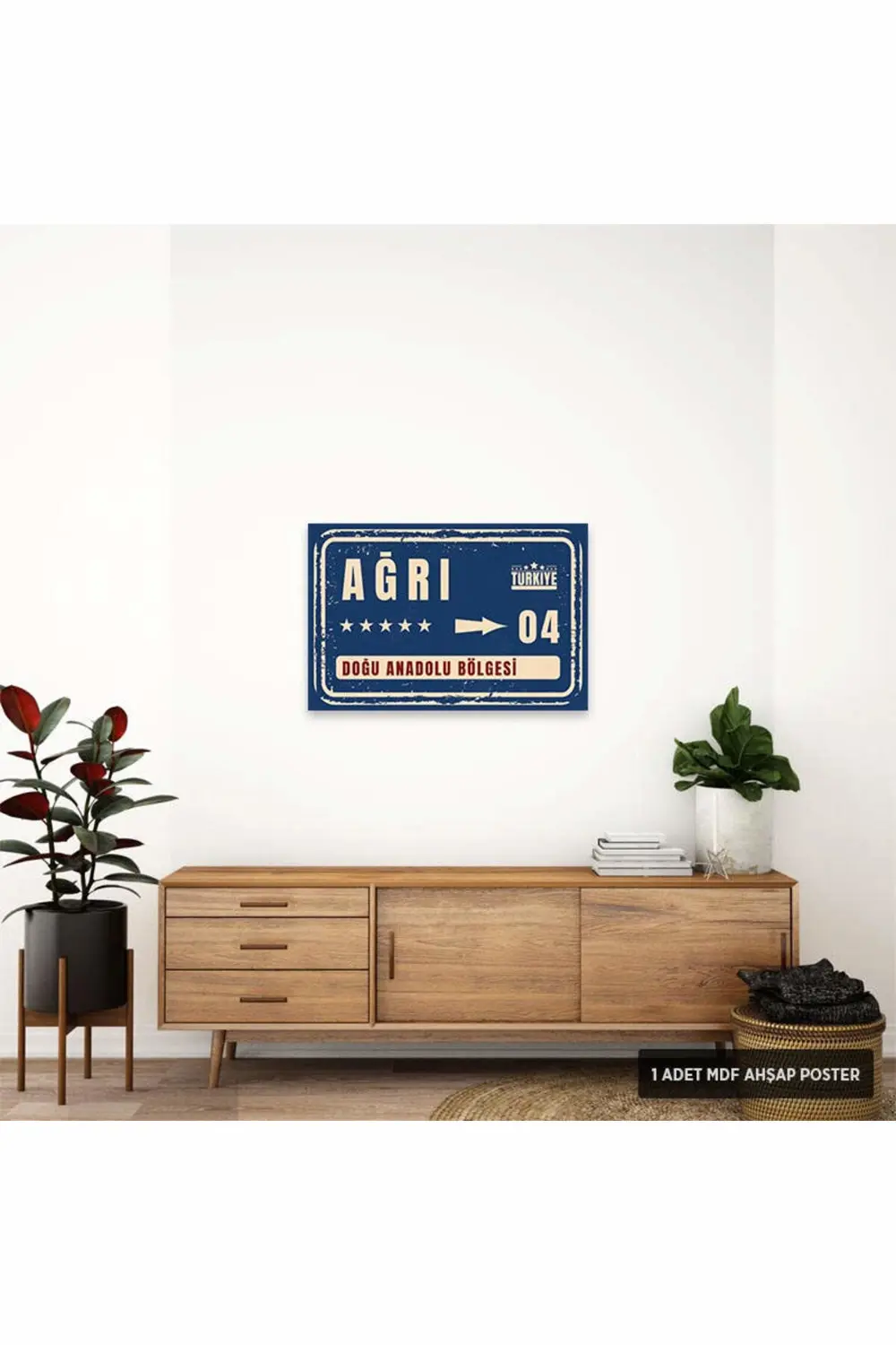 PT1038 - Ağrı Şehir Tabelası Retro Mdf Ahşap Poster (20x30cm)