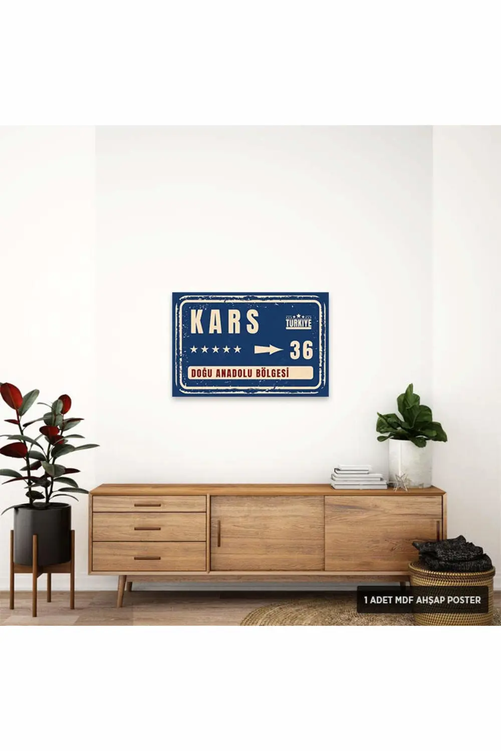 PT1102 - Kars Şehir Tabelası Retro Mdf Ahşap Poster (20x30cm)