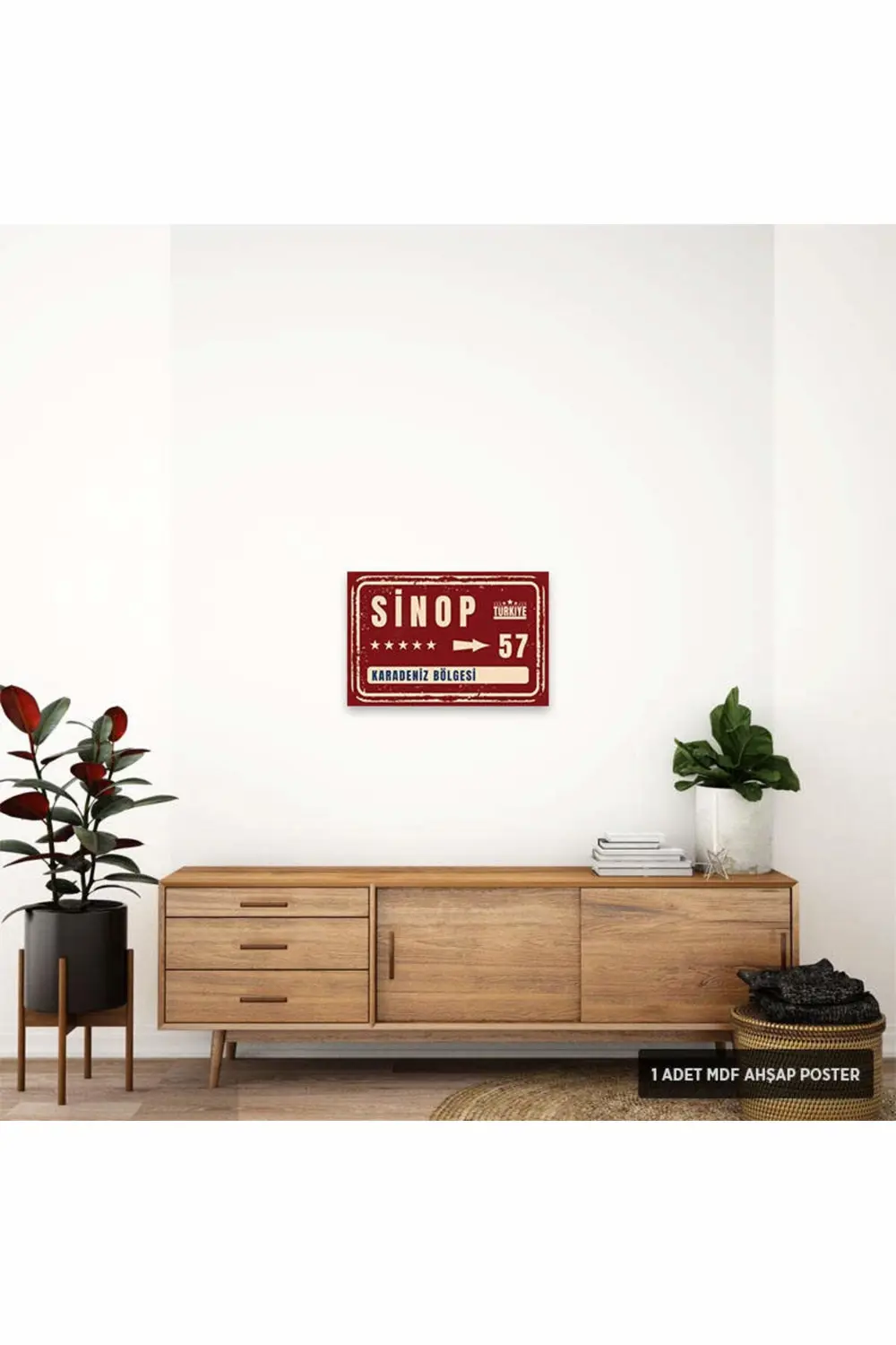 PT1145 - Sinop Şehir Tabelası Retro Mdf Ahşap Poster (20x30cm)