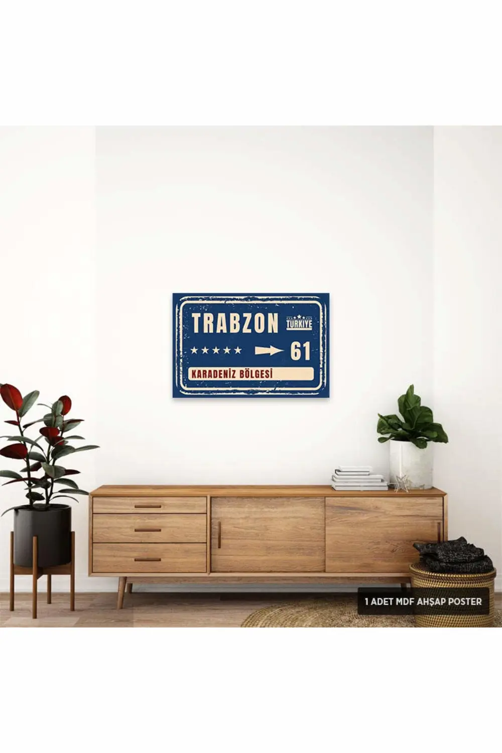 PT1154 - Trabzon Şehir Tabelası Retro Mdf Ahşap Poster (20x30cm)